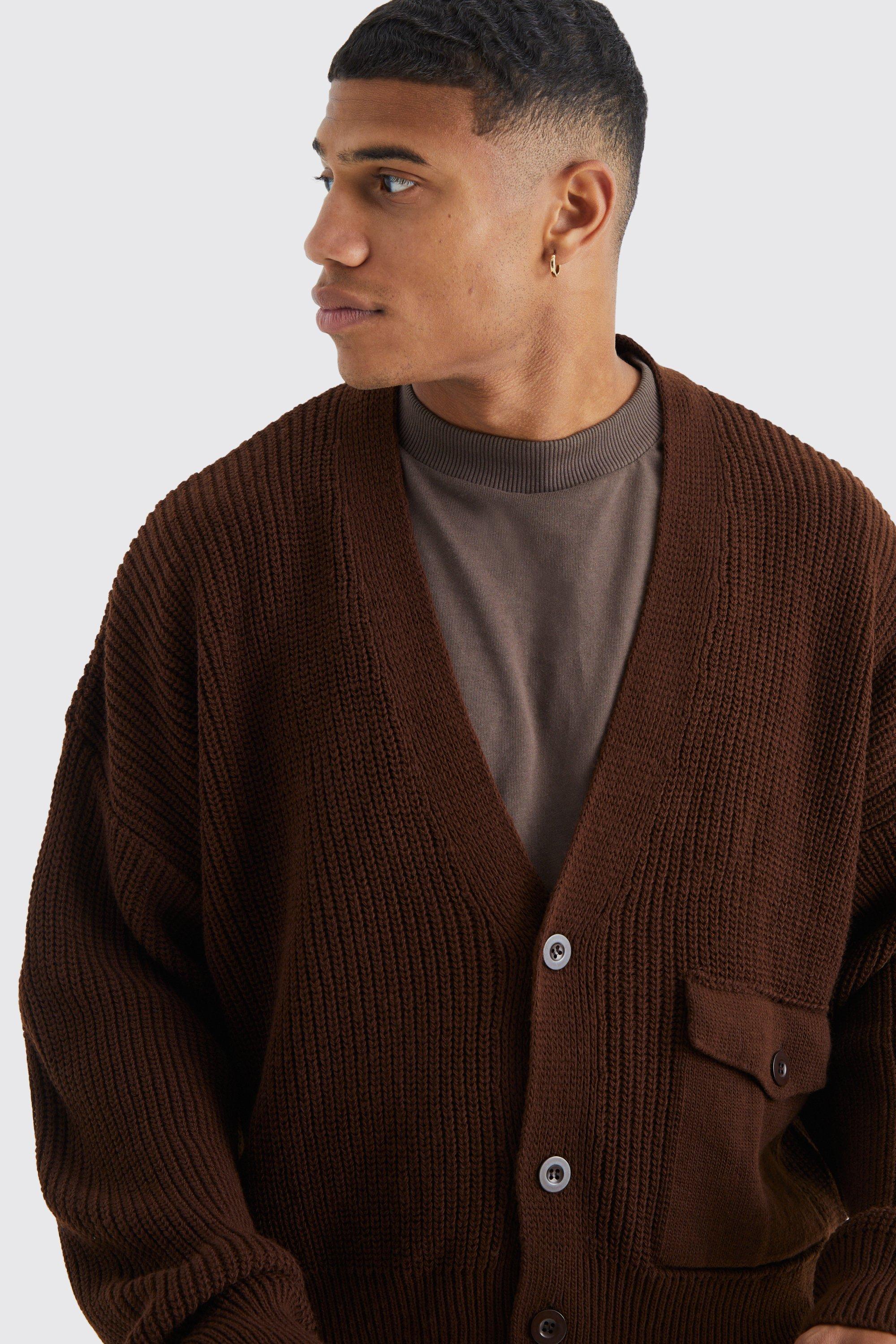 Mens cardigan 2025 with pockets