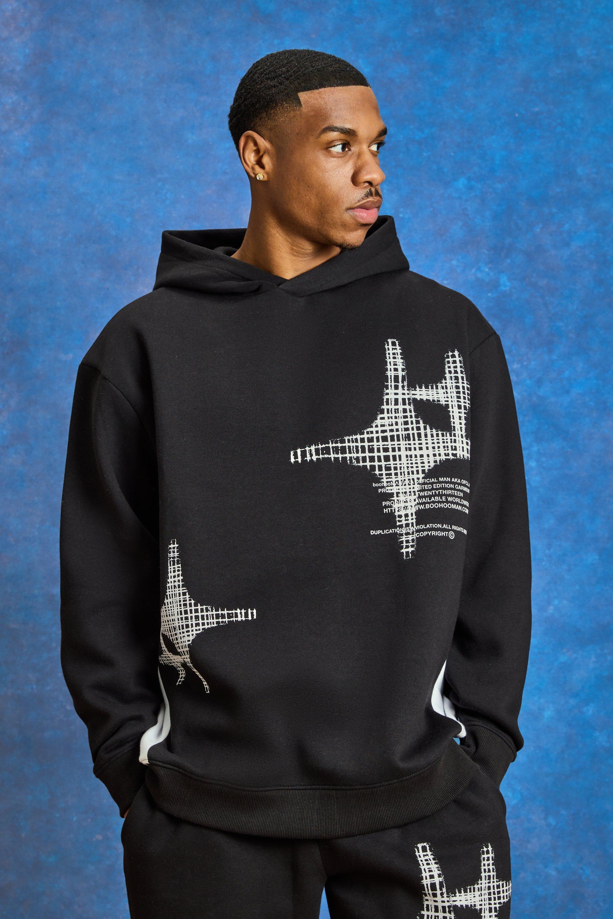 Oversized Gusset Panel Star Hoodie