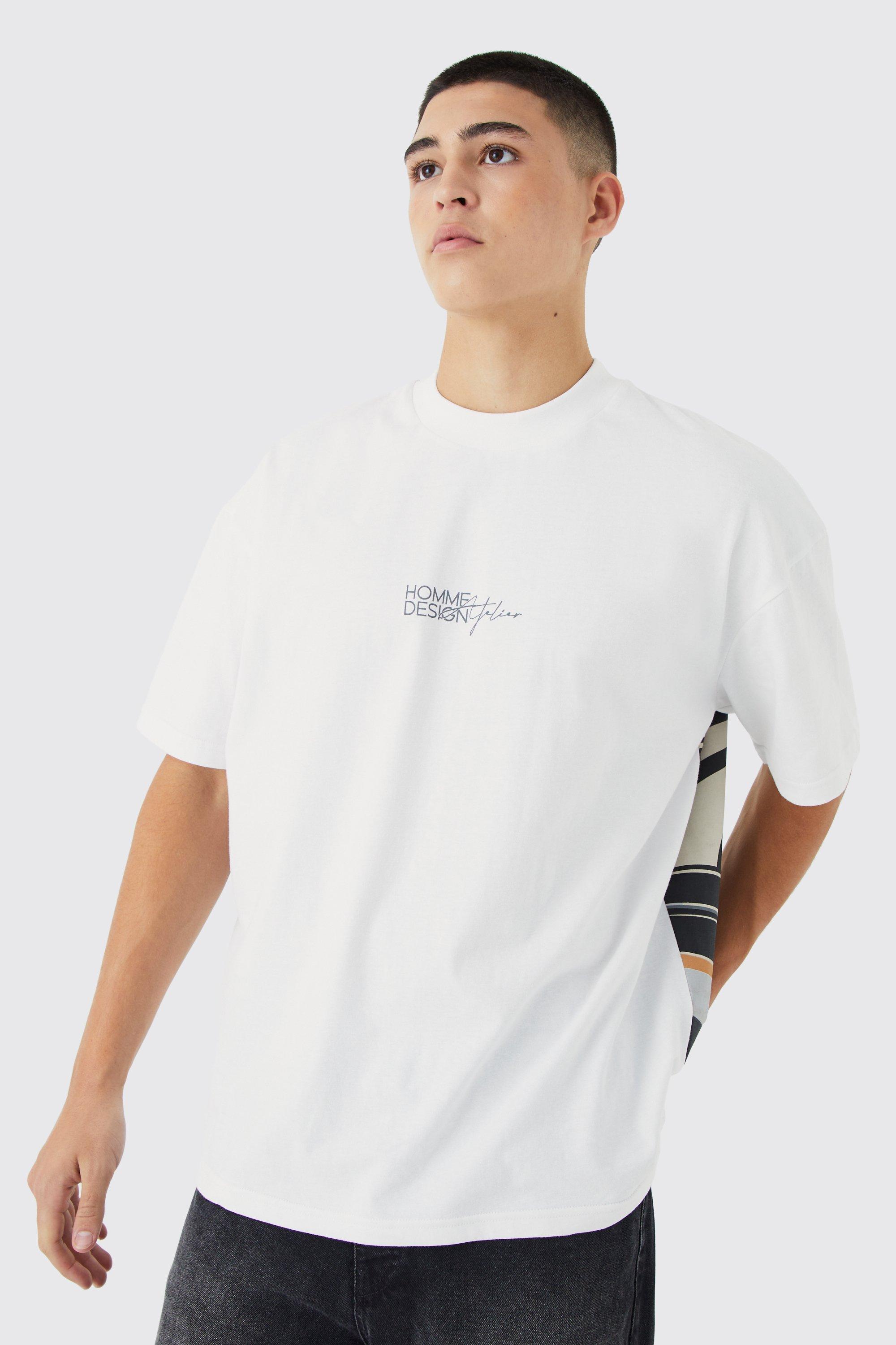 T shirt discount oversize homme imprimé