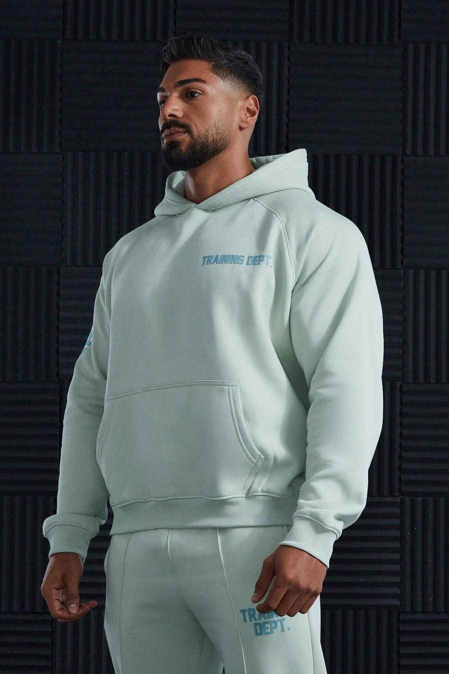 Sage green Active Training Dept Oversized Boxy Hoodie