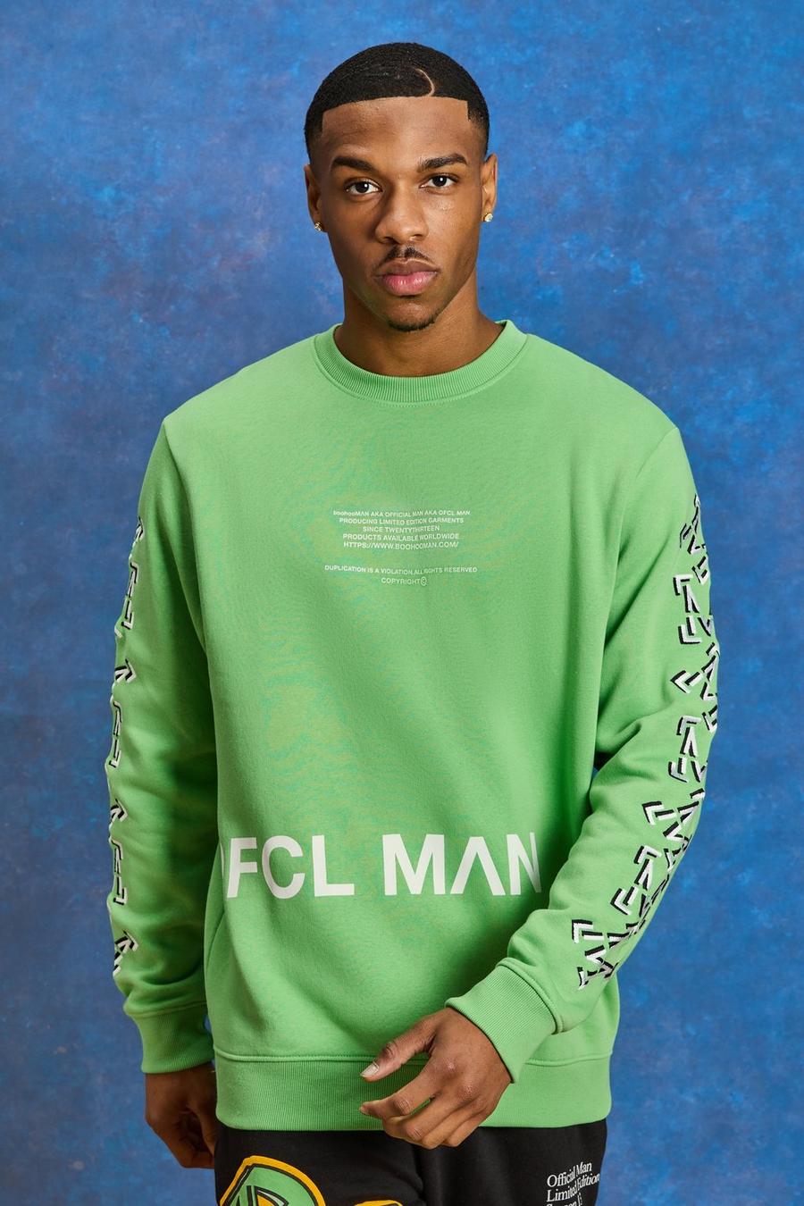 Green Oversized 'M' Graphic Sweatshirt 