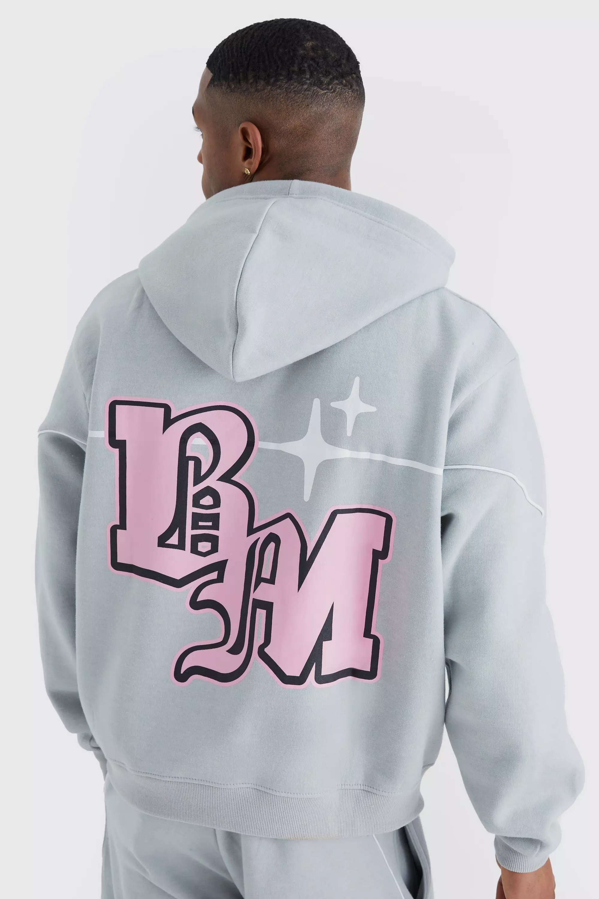 Light grey Oversized Boxy Print Tracksuit alternative image
