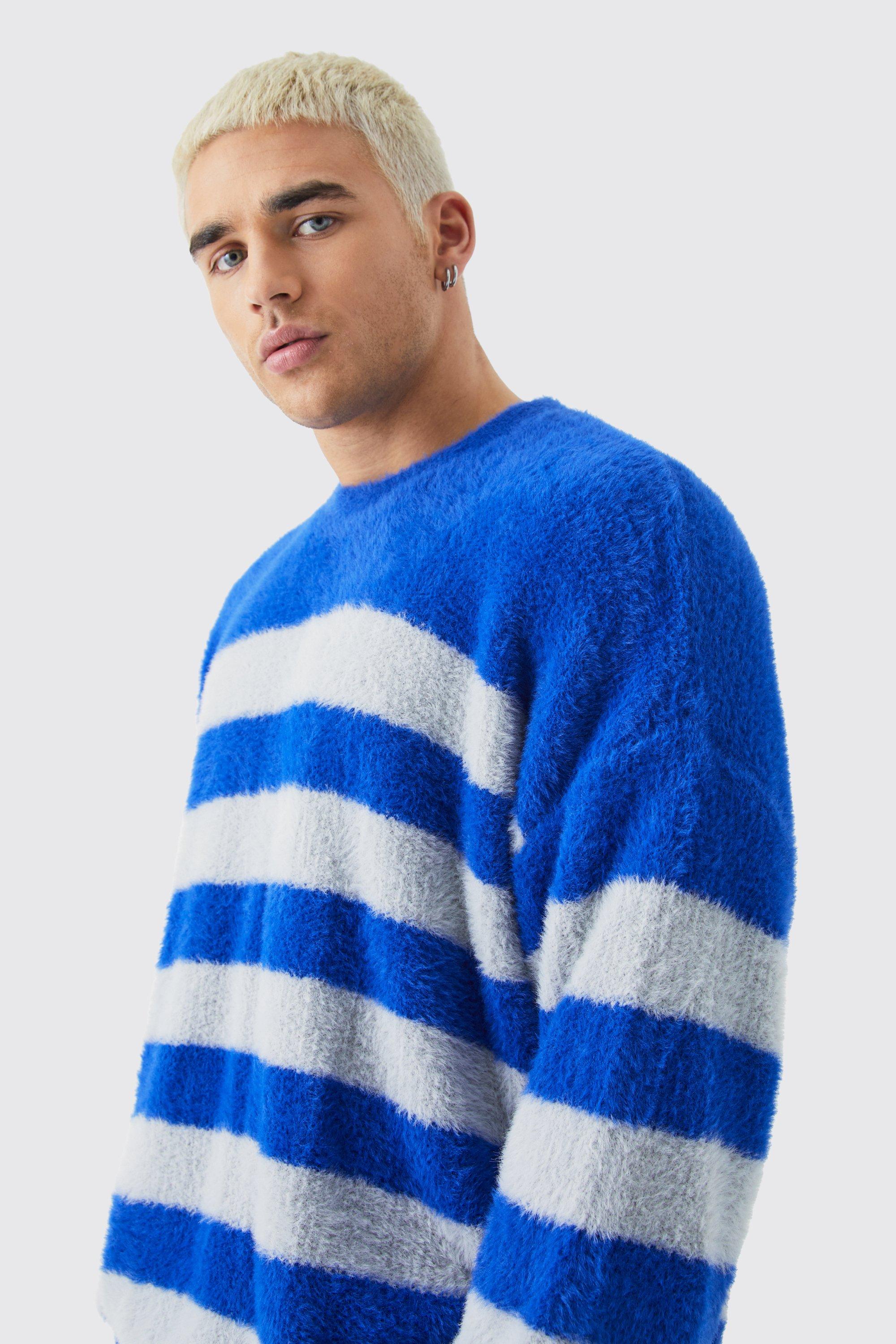 Oversized Stripe Fluffy Jumper