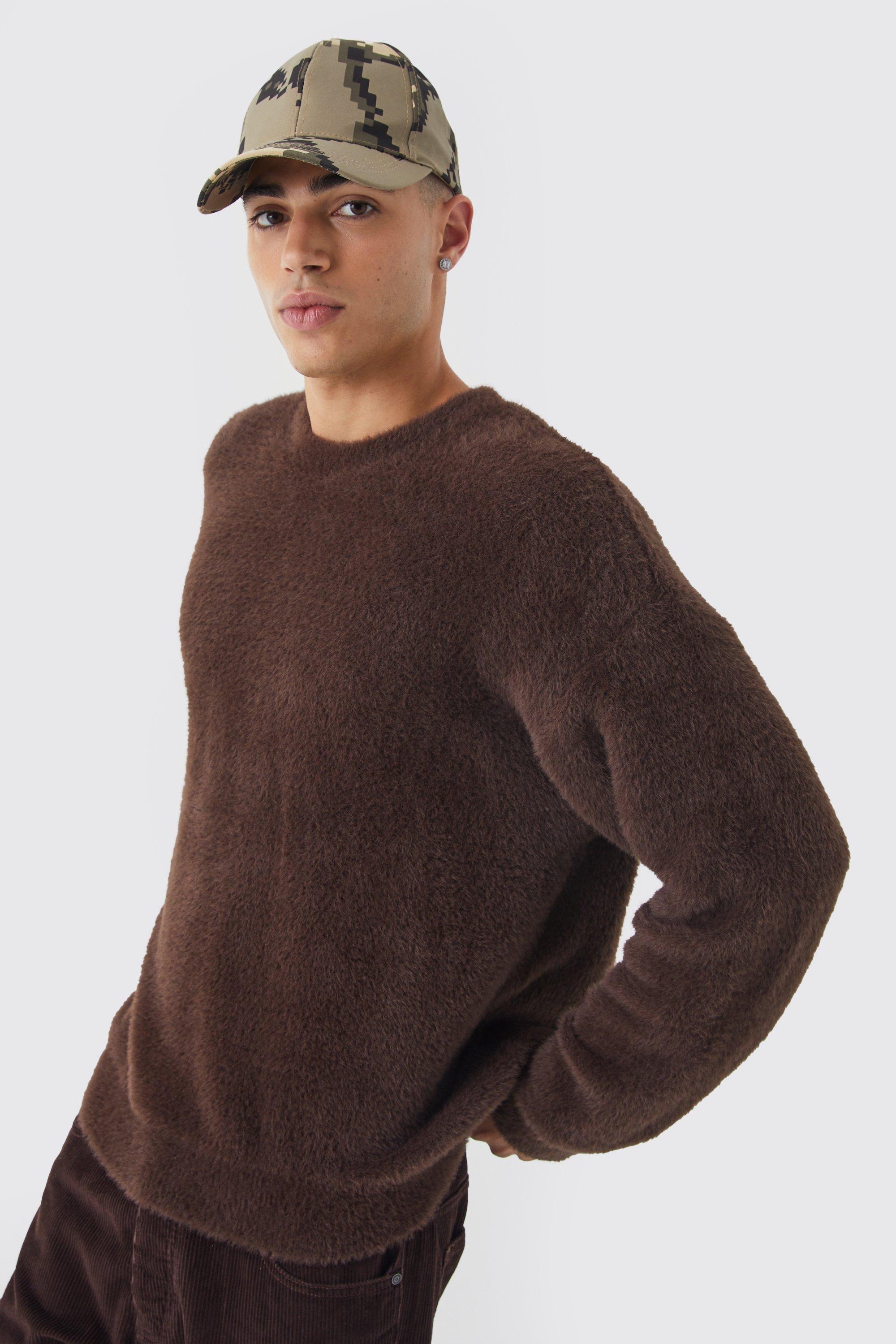 Brown crew 2025 neck jumper