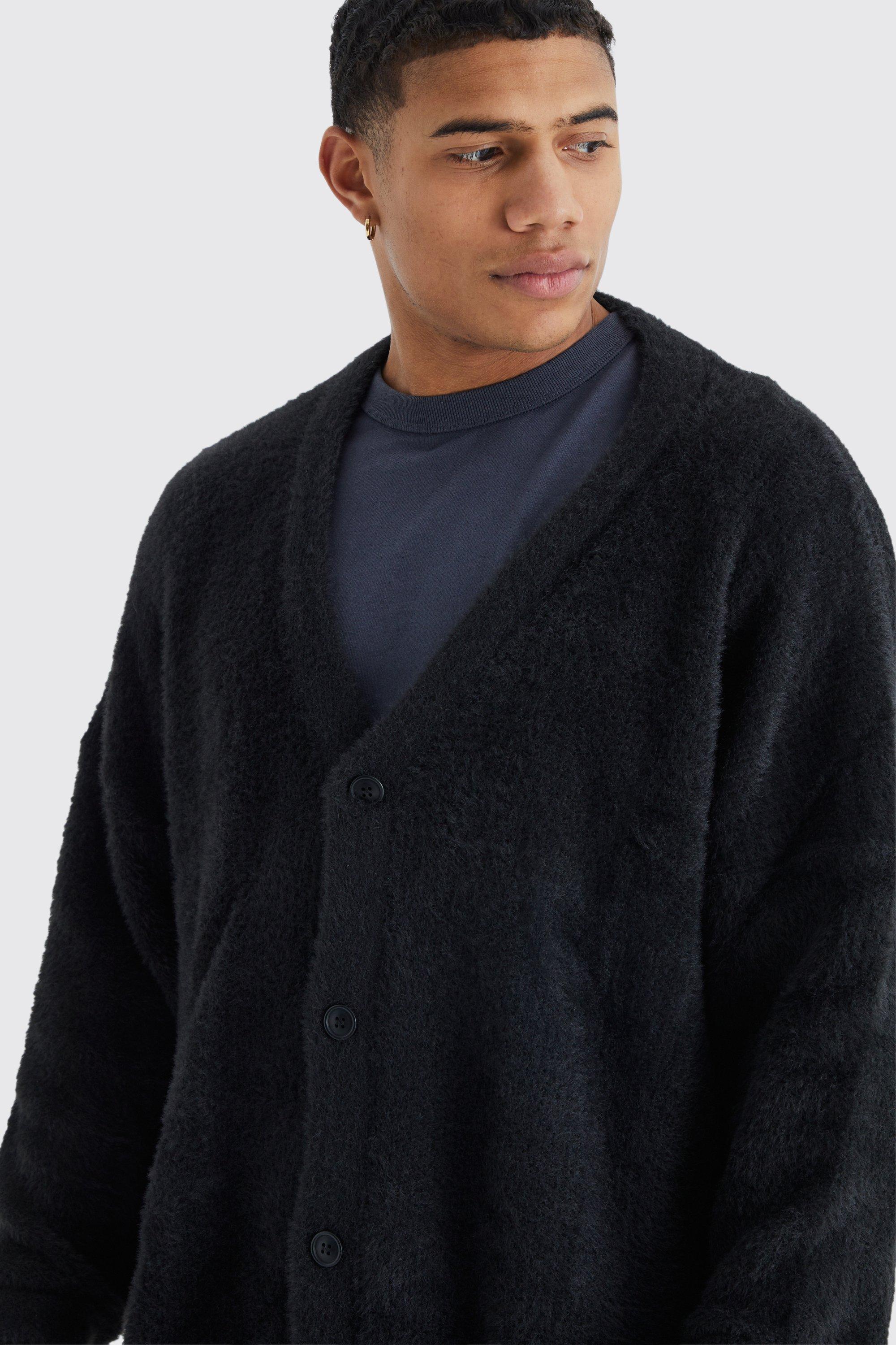 Fluffy on sale cardigan men