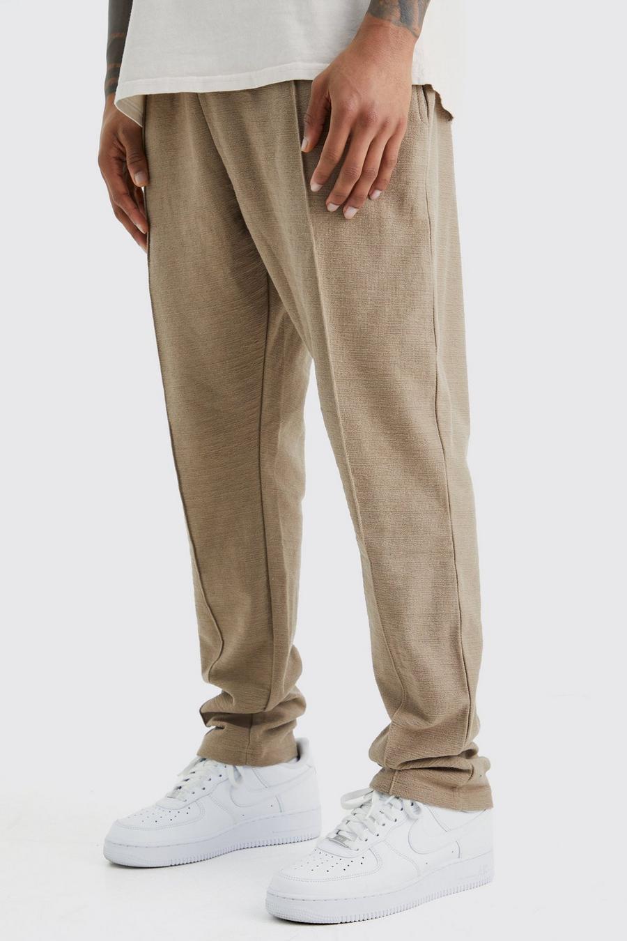 Pantalón deportivo ajustado con costuras entrelazadas, Taupe image number 1