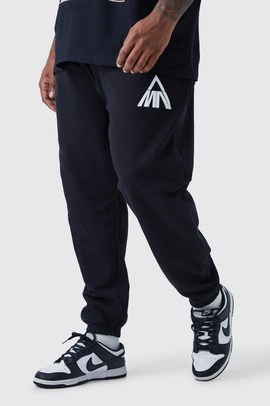 Black Plus Core Fit Man Branded Jogger