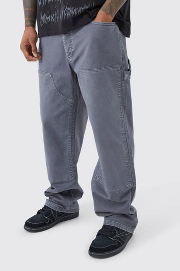 Charcoal Grey Relaxed Overdye Carpenter Pants