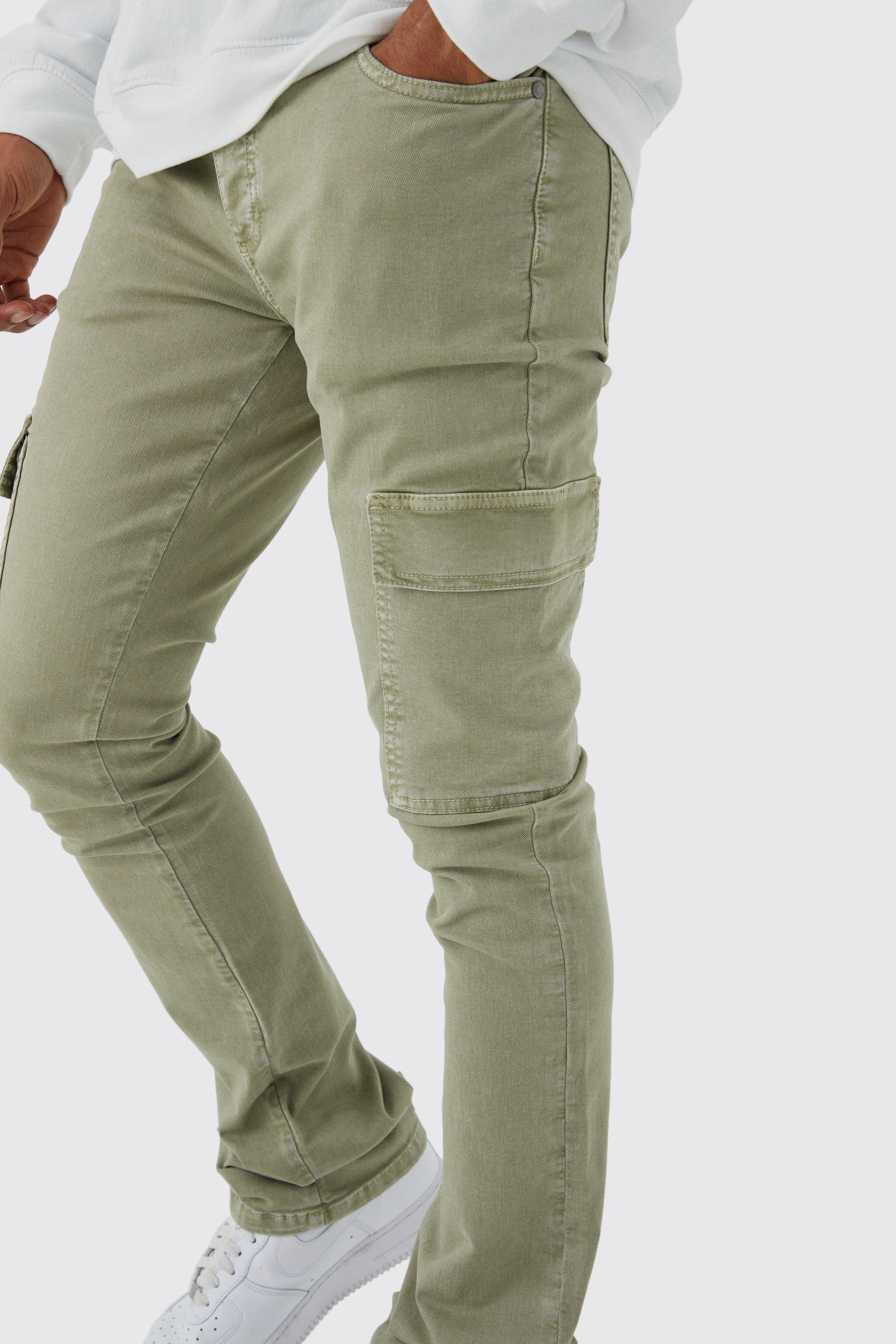 Olive green cargo deals skinny jeans