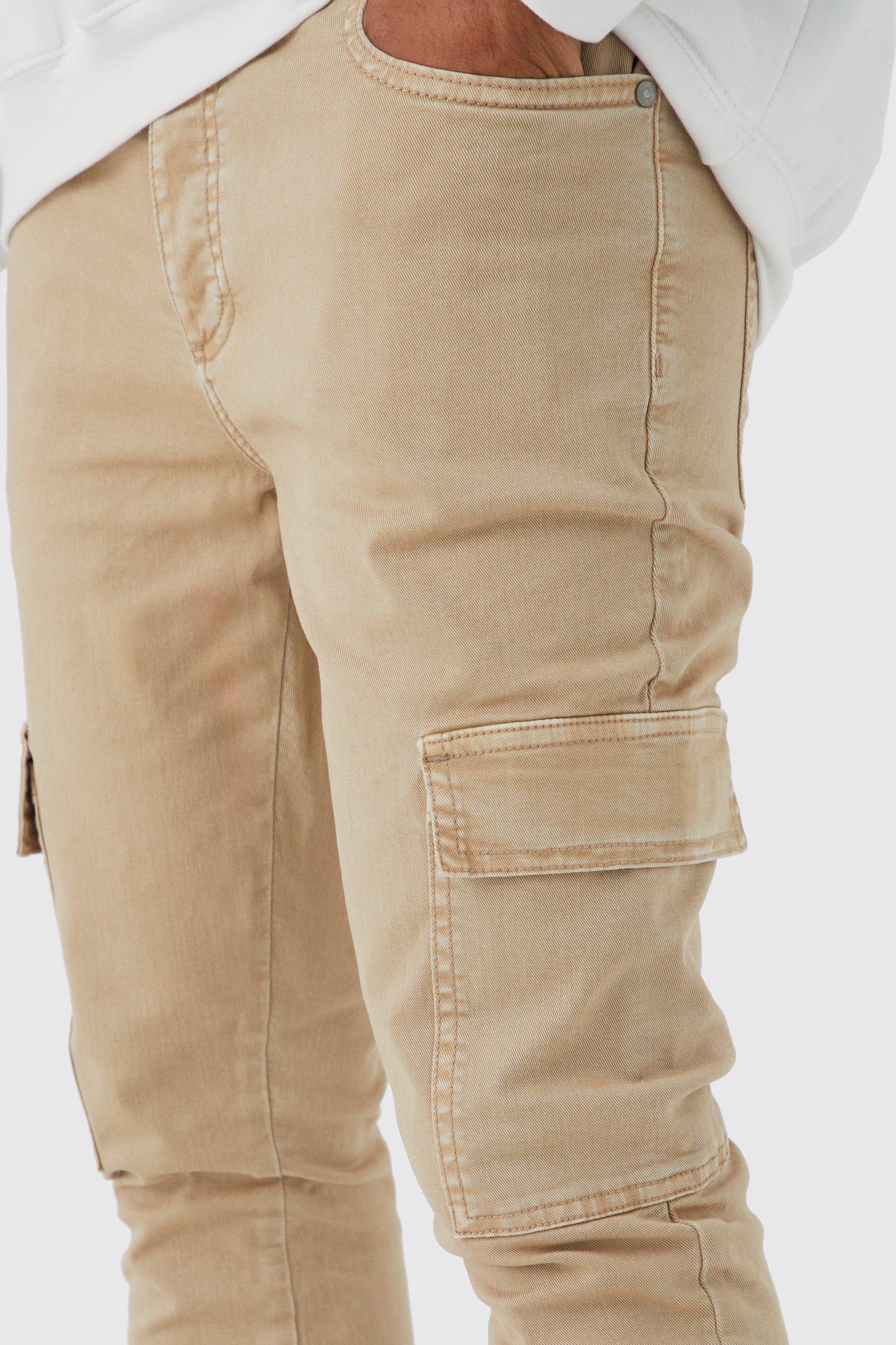 Skinny Stacked Flare Overdye Cargo Trouser