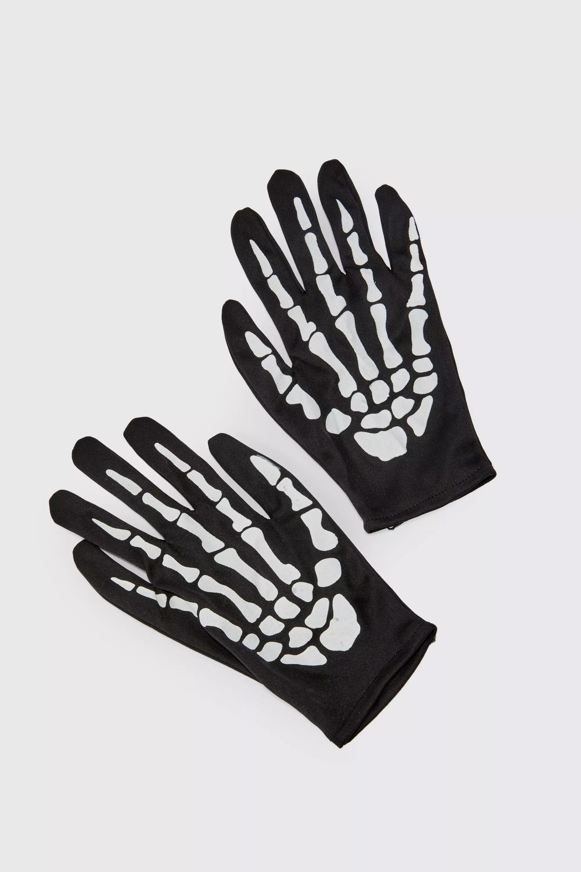 Black Skeleton Print Gloves alternative image