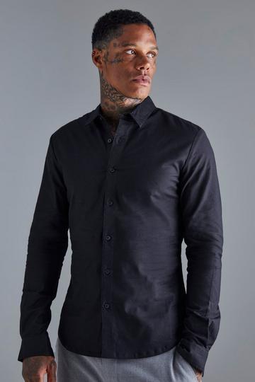 Long Sleeve Stretch Fit Shirt black