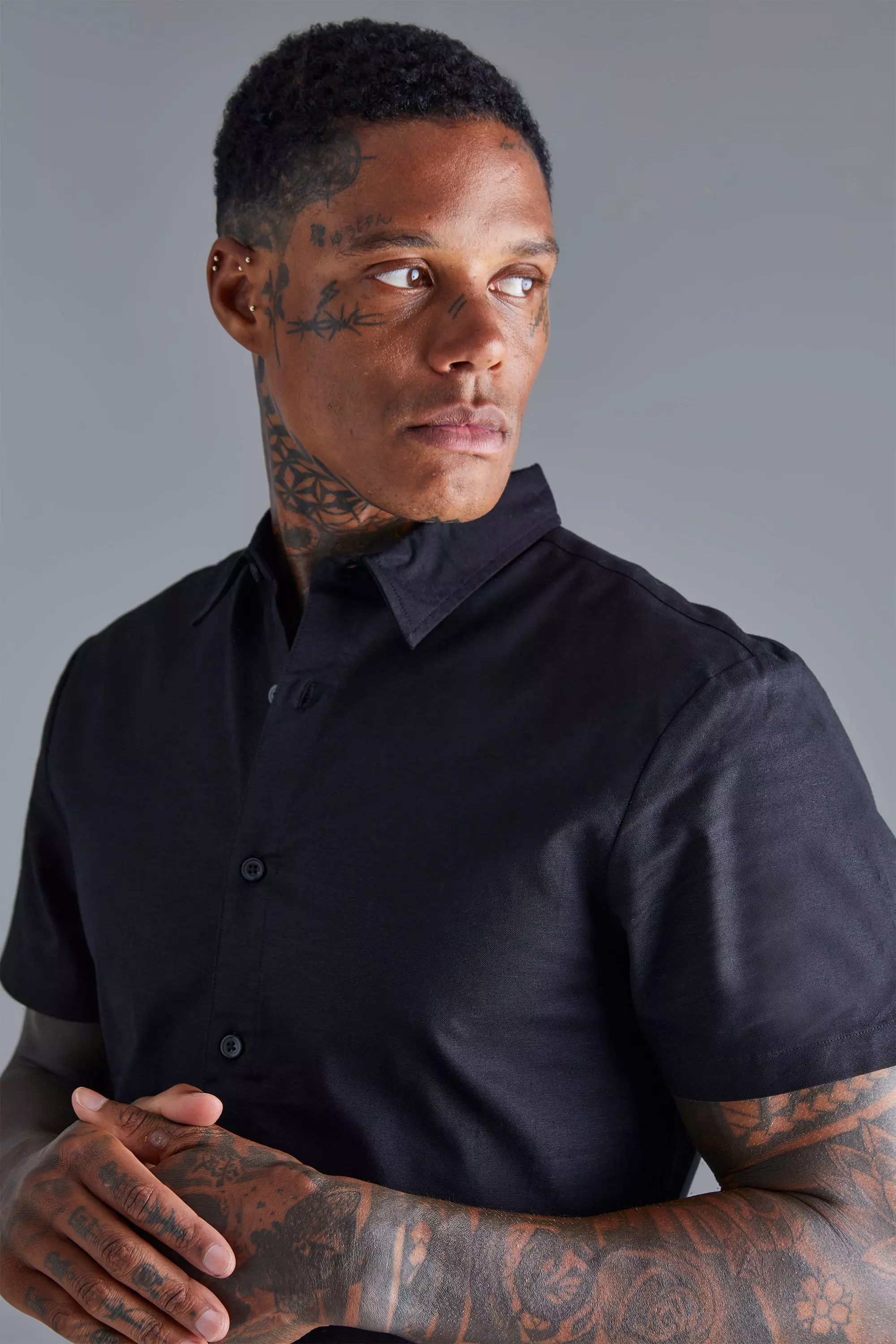 Mens slim fit short sleeve button down shirts store