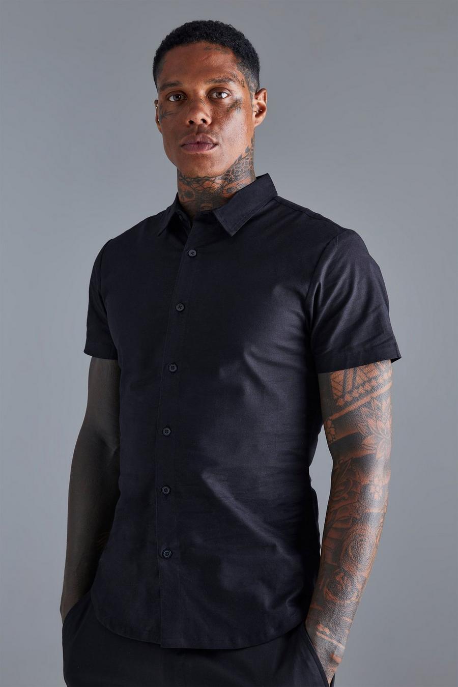 Black nero Short Sleeve Muscle Shirt