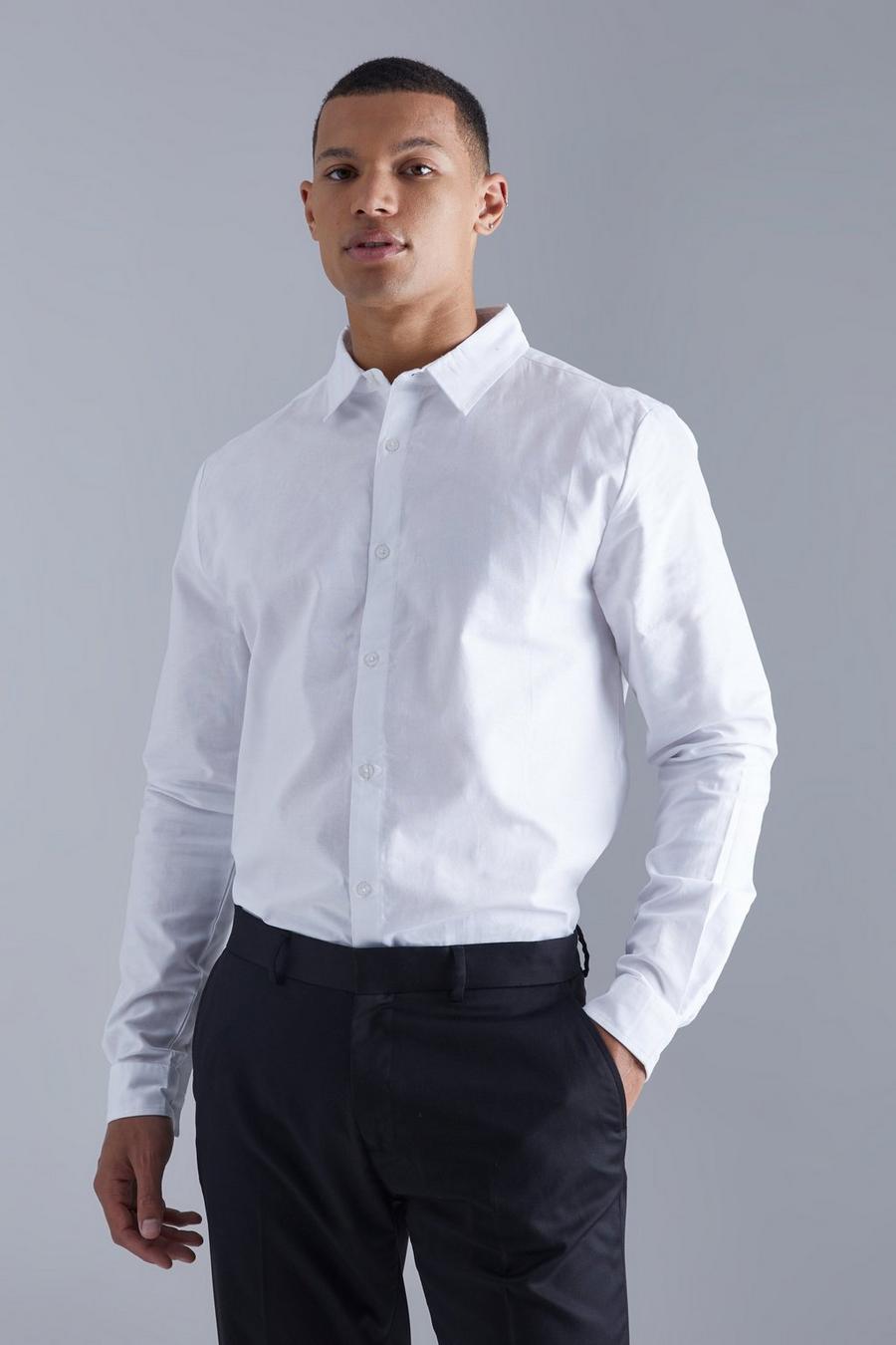 White bianco Tall Long Sleeve Oxford Shirt