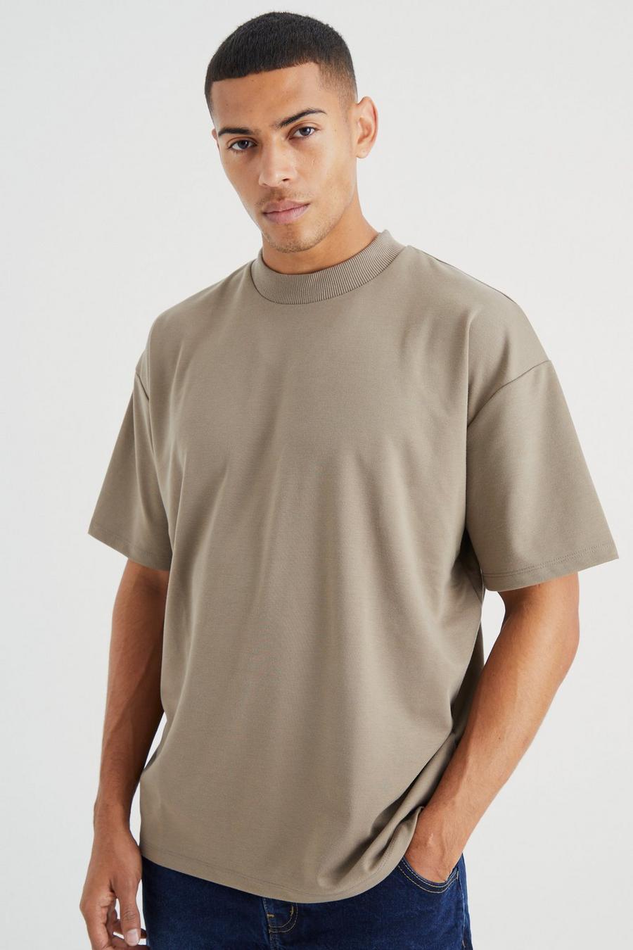 T-shirt oversize Super Heavy Premium, Taupe beige