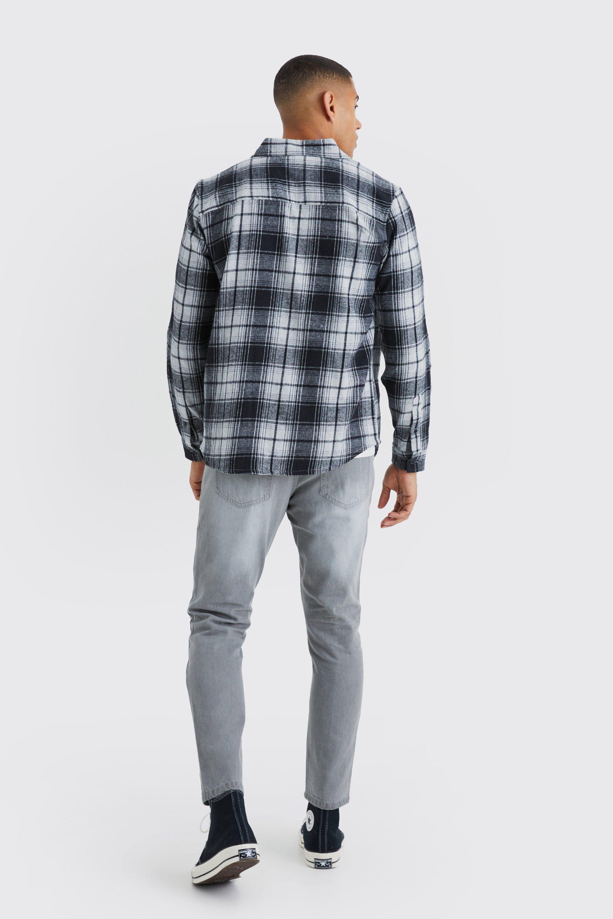 Off-White - Embellished Checked Cotton-Blend Flannel Shirt - Men - Red  Off-White