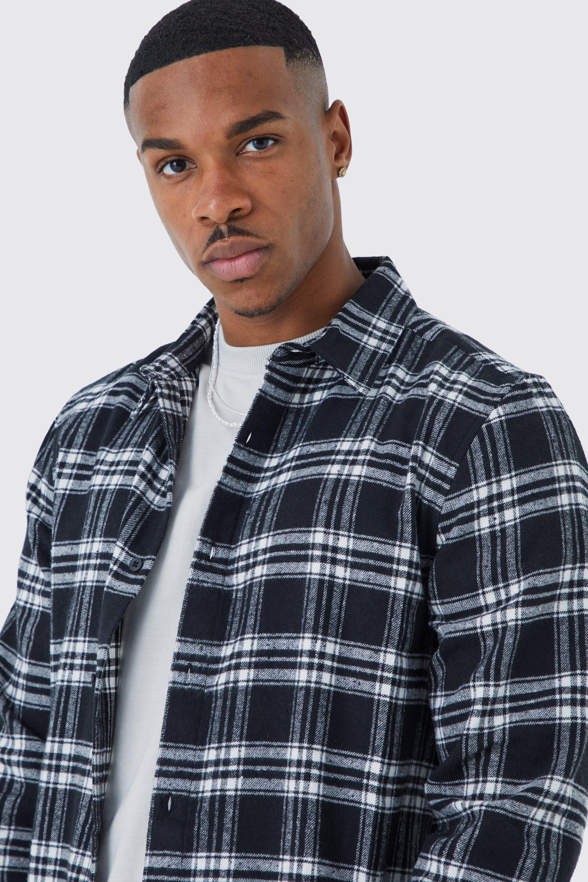 Men's Long Sleeve Grid Check Shirt