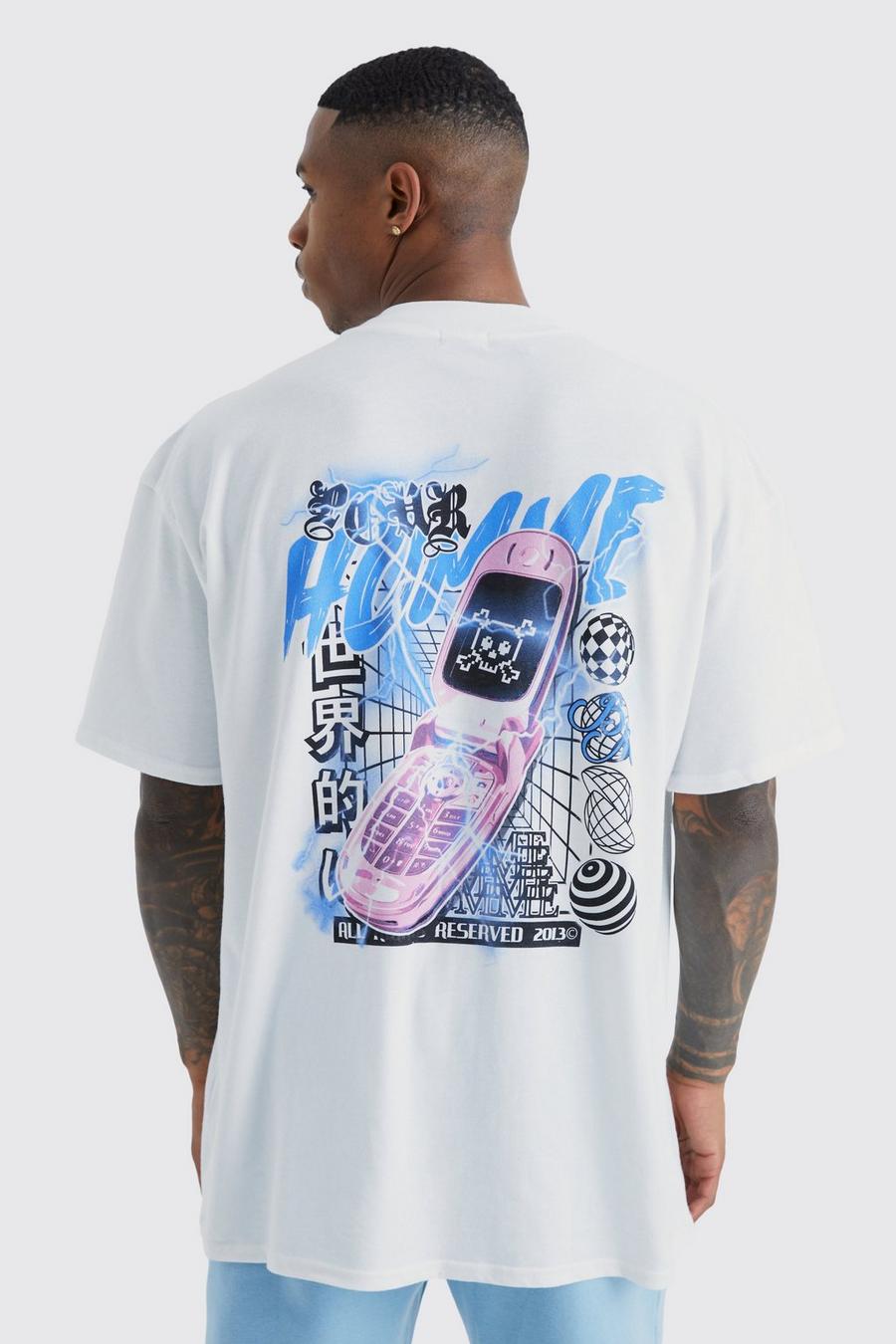 White Oversized Pour Homme Graphic T-shirt