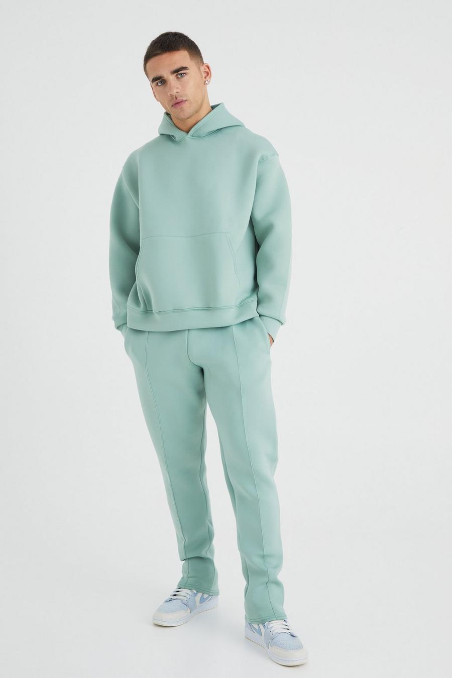 Sage Oversized Bonded Scuba Hooded Tracksuit