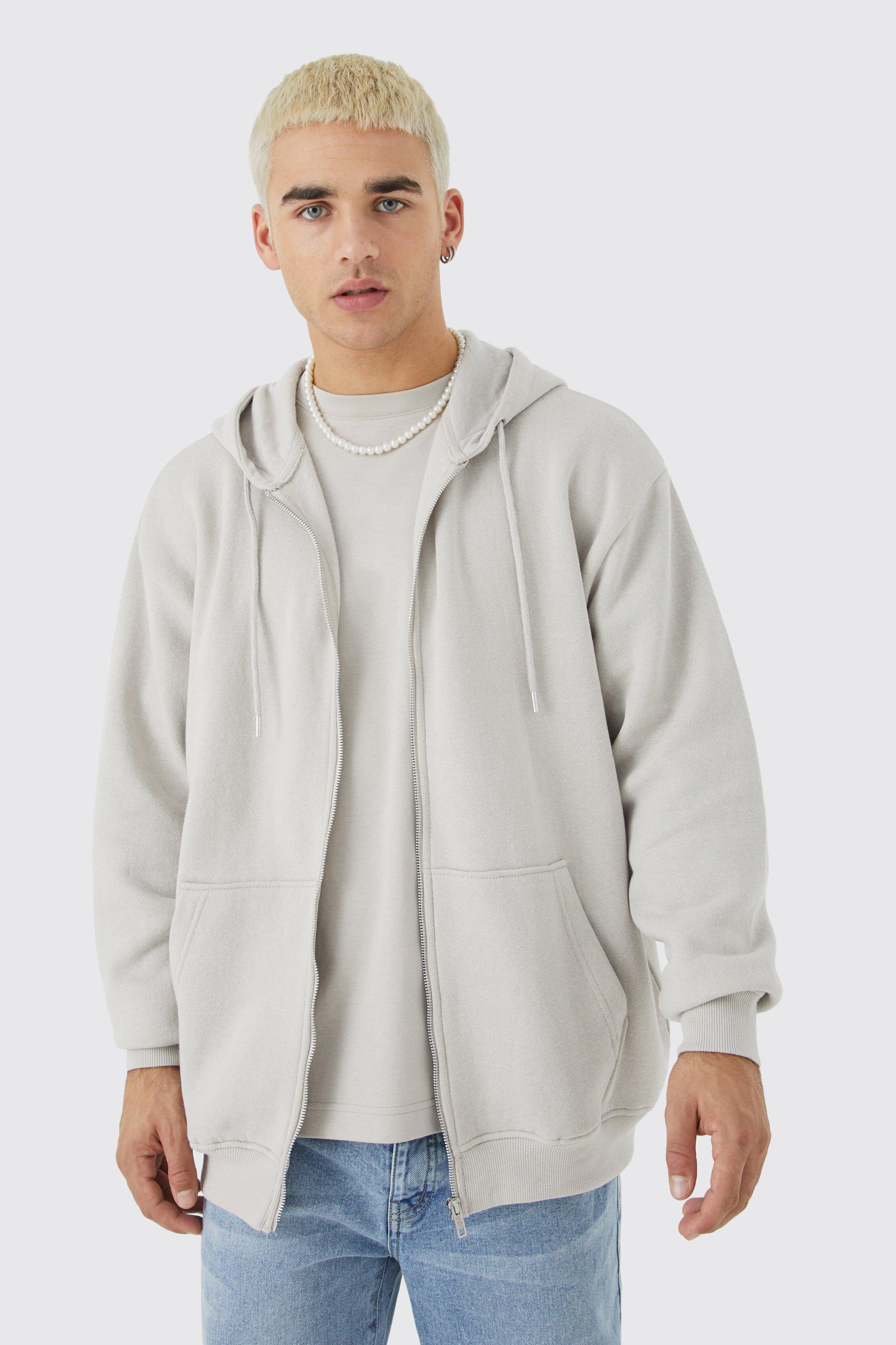 Men's Oversized Zip Through Hoodie