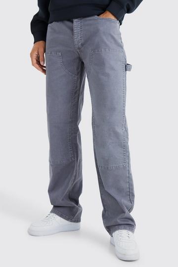 Charcoal Grey Tall Relaxed Overdye Carpenter Trouser