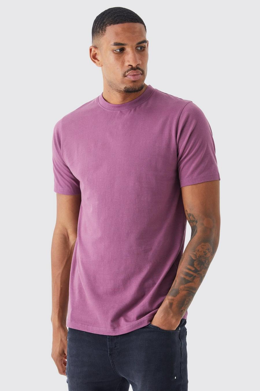 Mauve Tall Slim Basic T-shirt image number 1