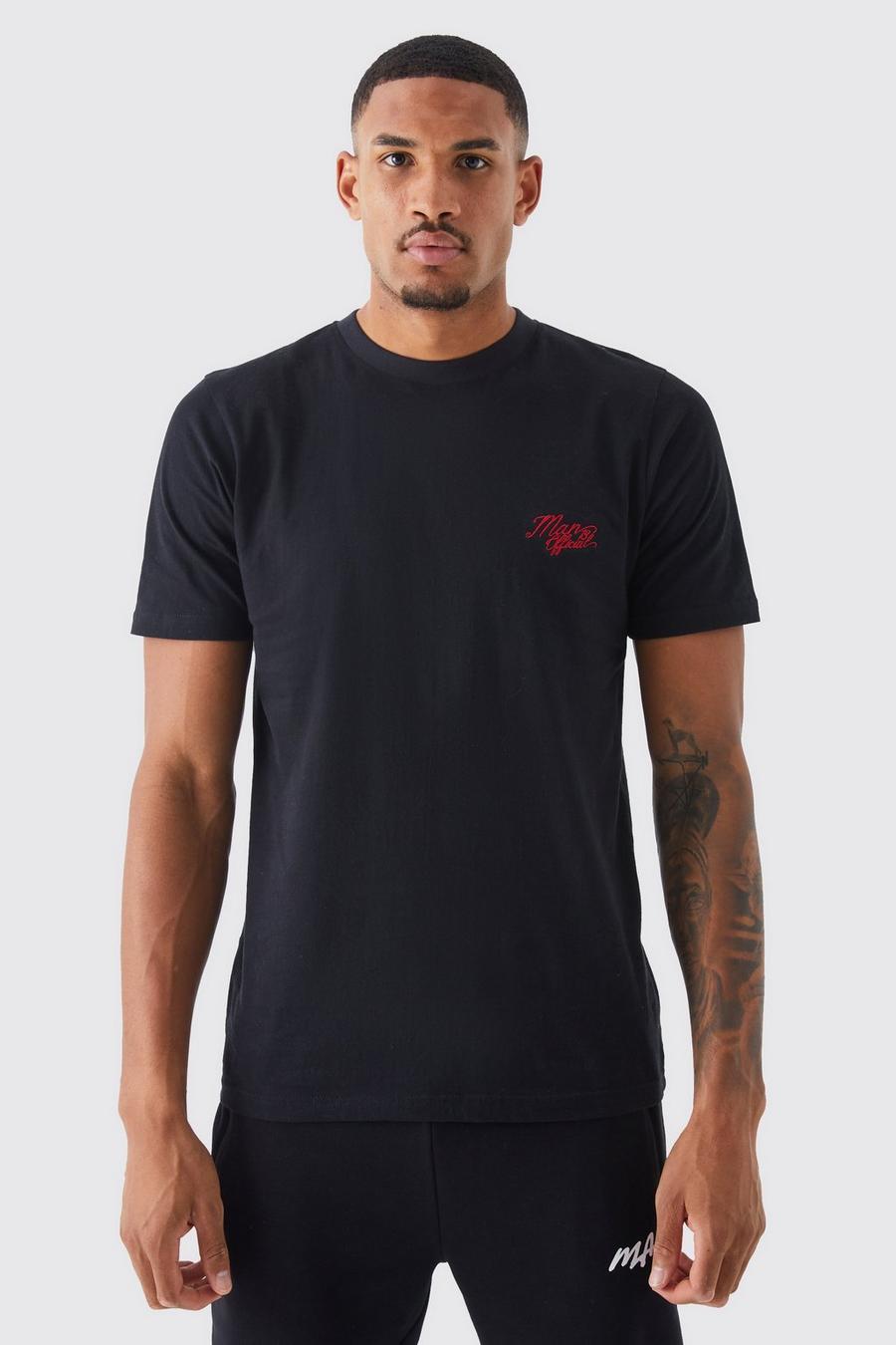 Tall Slim-Fit Basic Man Official T-Shirt, Black image number 1