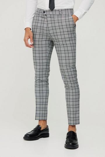 Super Skinny Black Check Crop Trouser