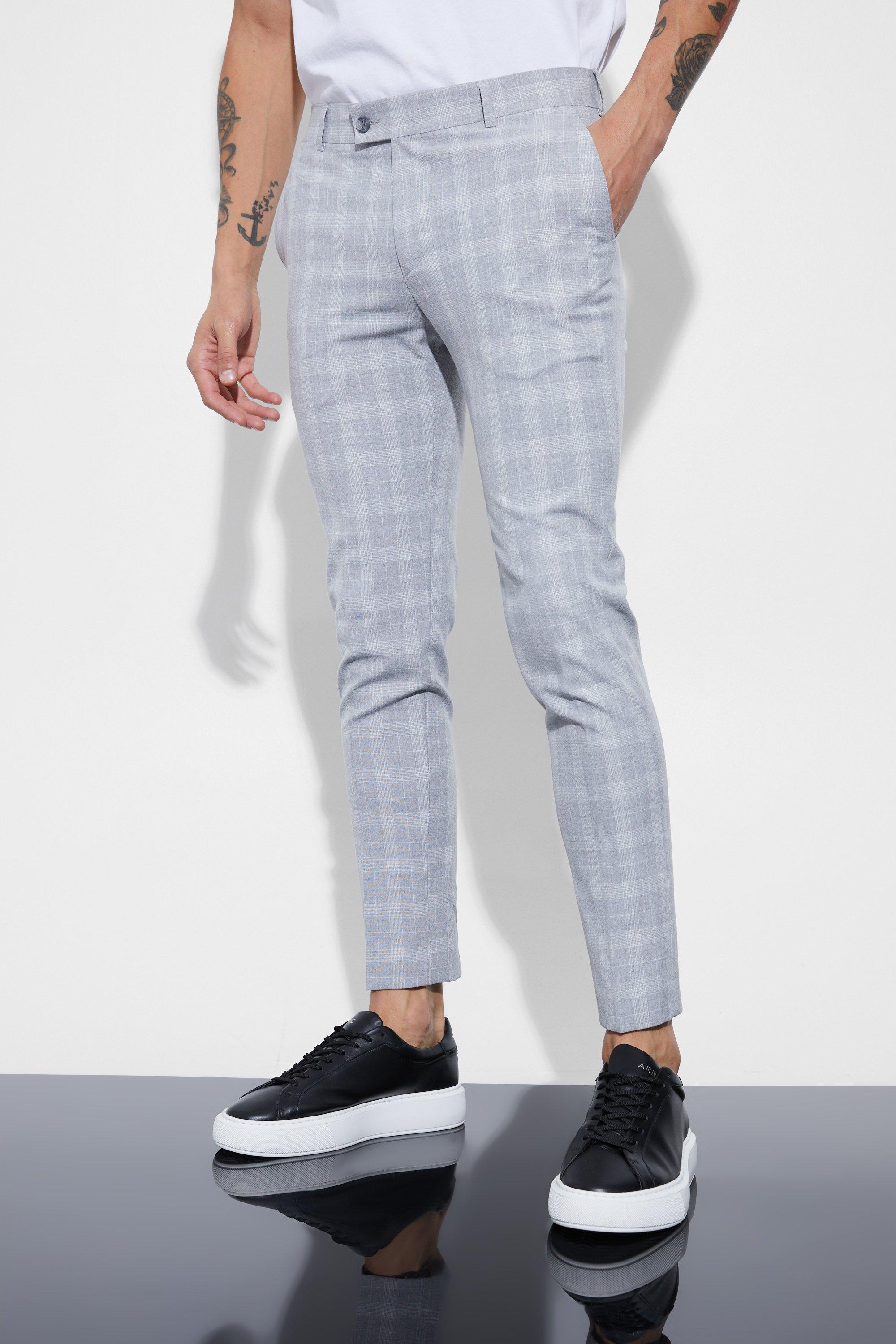 Prada checked cropped trousers - Grey