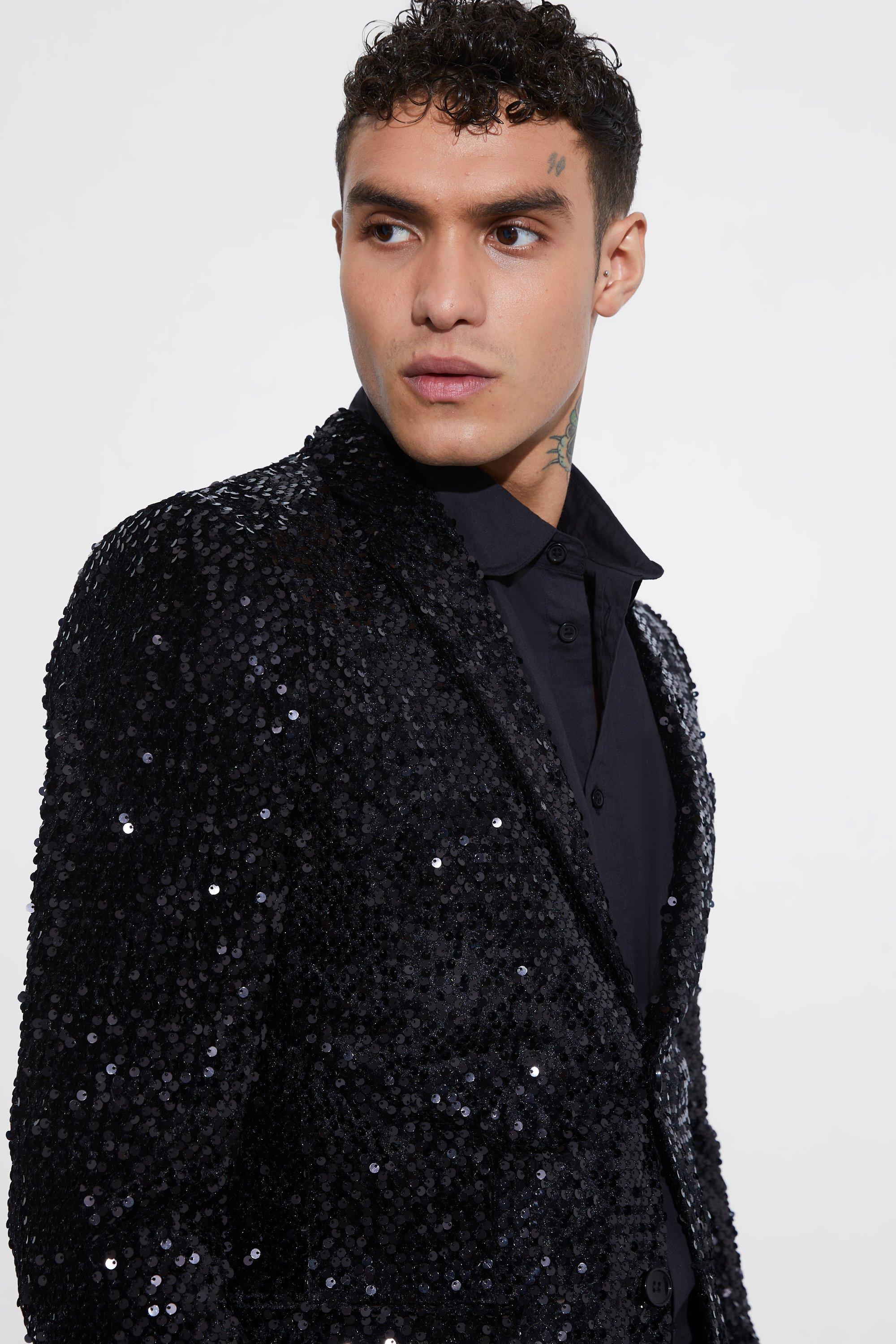 Sequin shop jacket boohoo