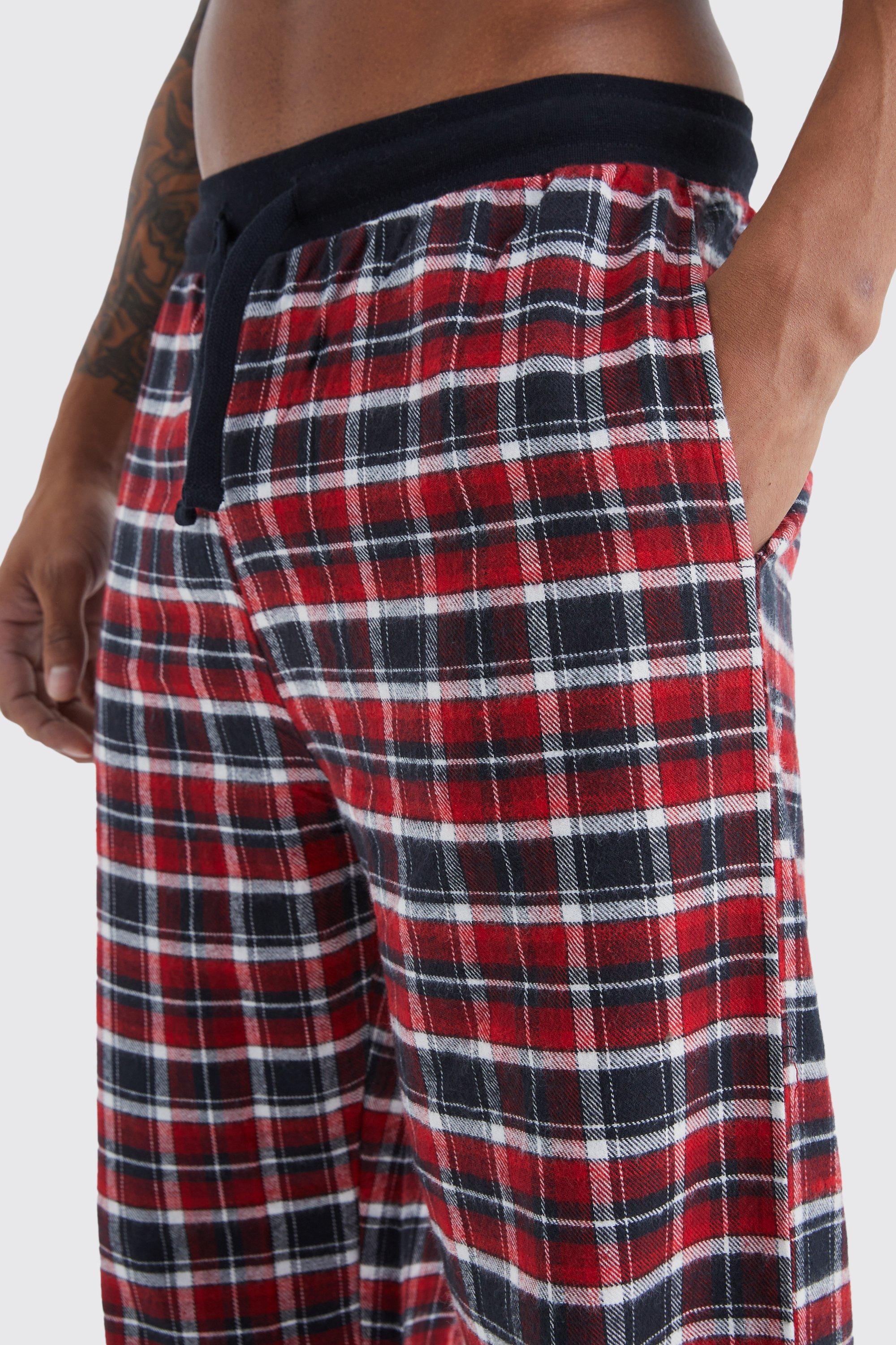 Plus Woven Check Loungewear Pants