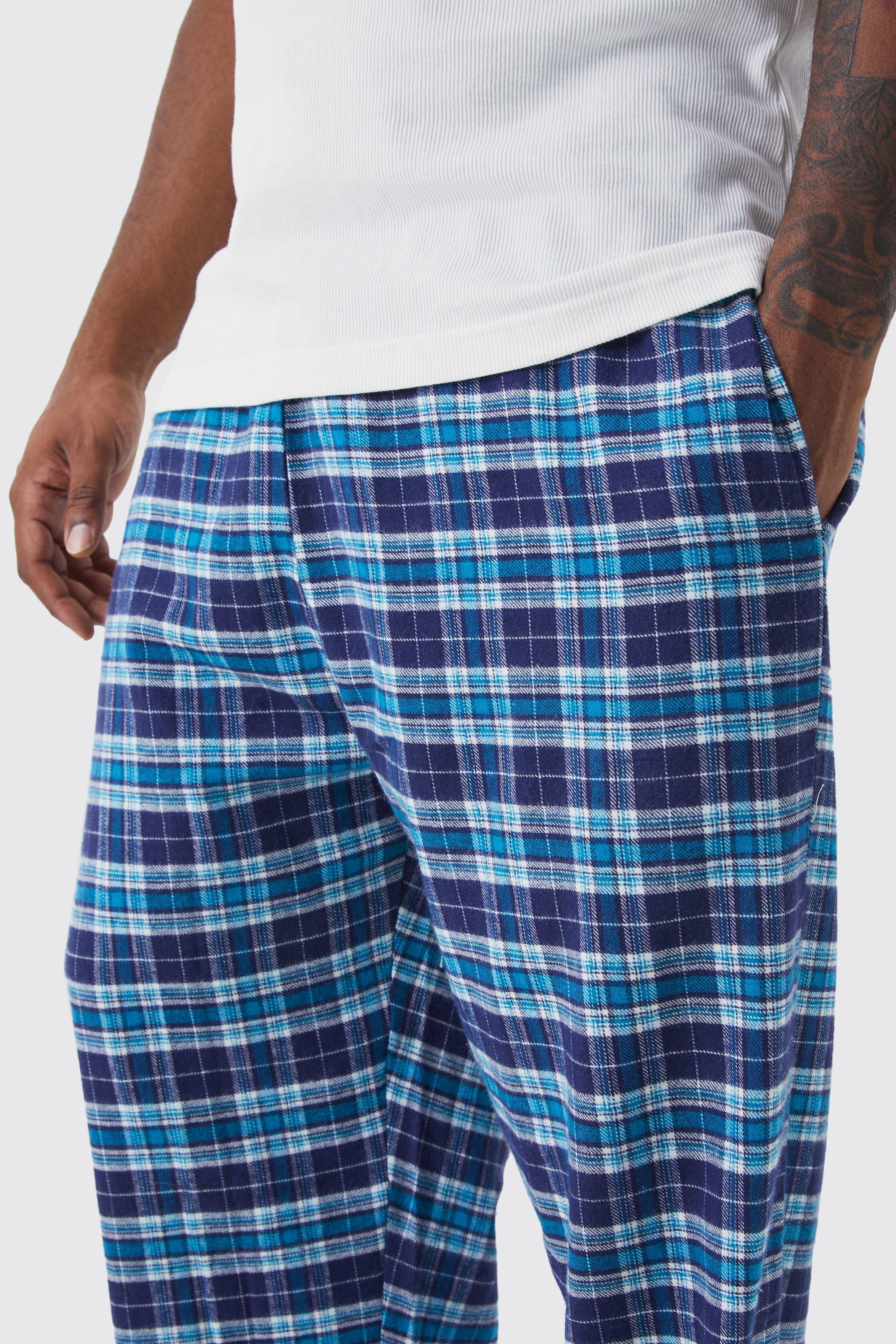 Mens blue best sale pyjama bottoms