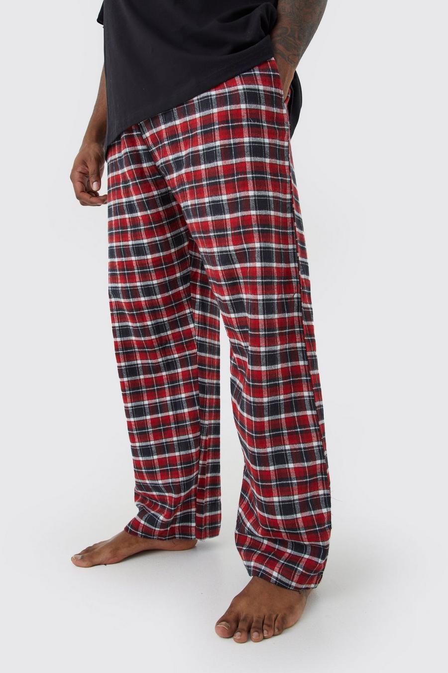 Pantaloni del pigiama Plus Size a quadri, Red rojo