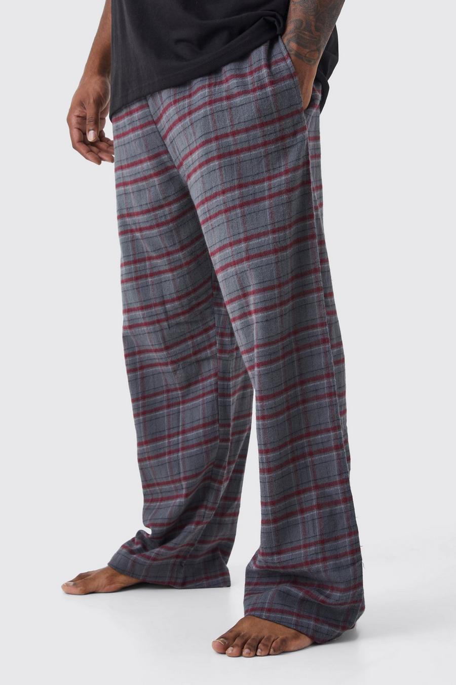 Pantaloni del pigiama Plus Size a quadri, Grey