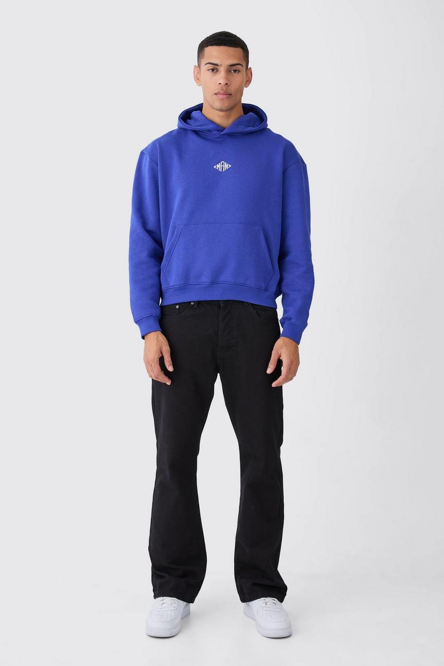 Cobalt MAN Oversize hoodie i boxig modell image number 1