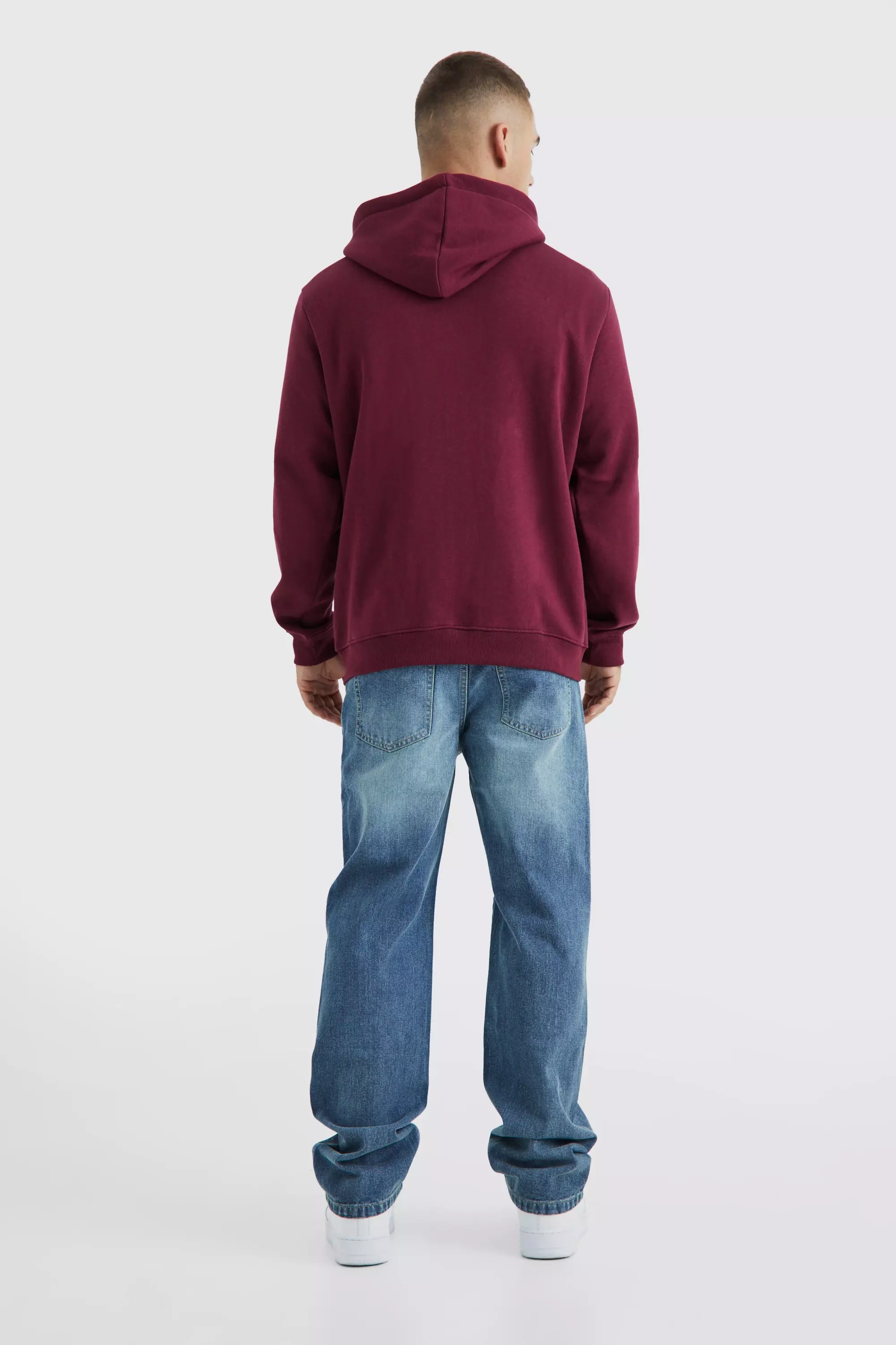 Burgundy Man Core Zip Through Hoodie alternative image