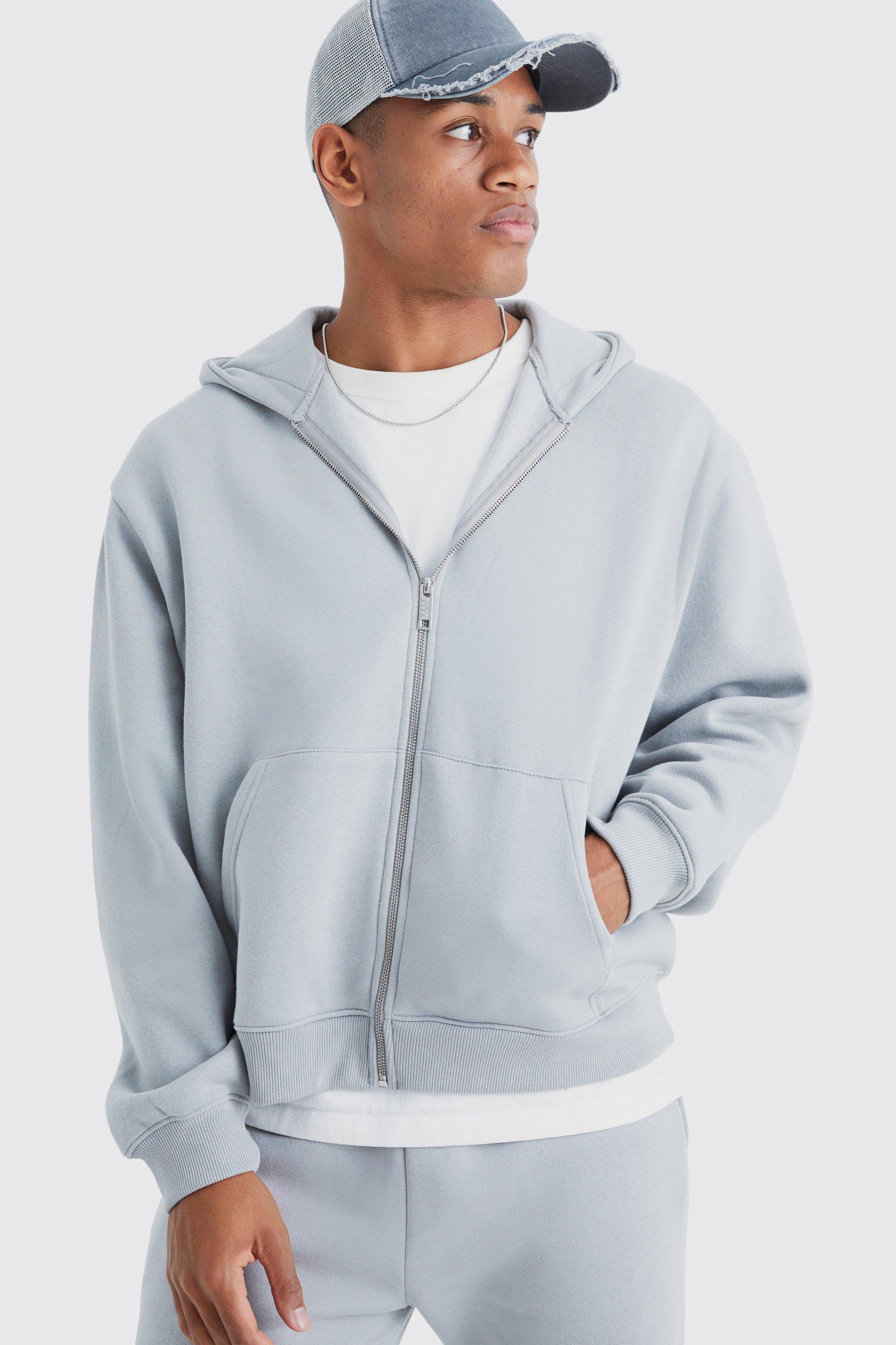 Grey zip hot sale up tracksuit