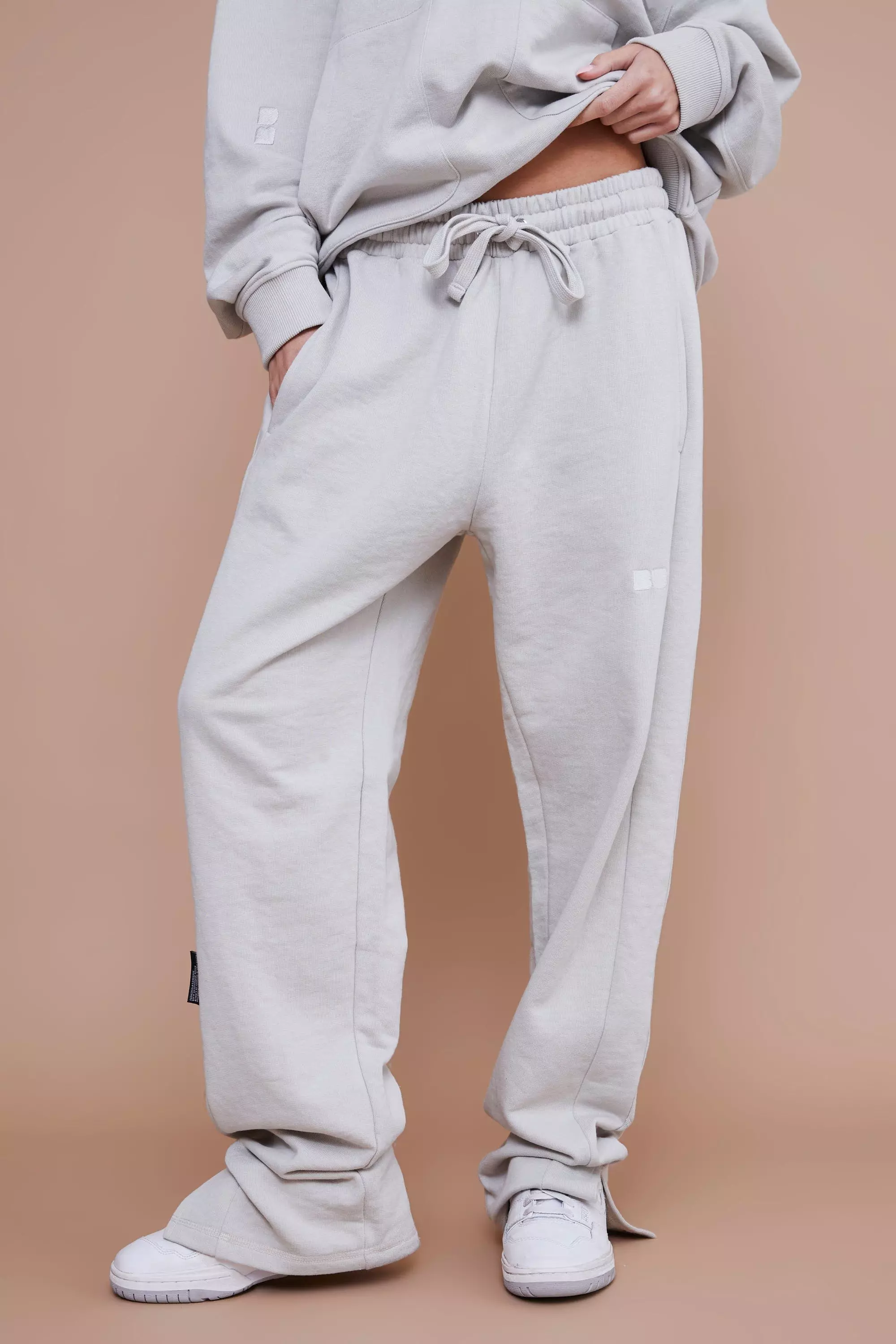 Taupe Regular Fit Split Hem Heavyweight Jogger alternative image