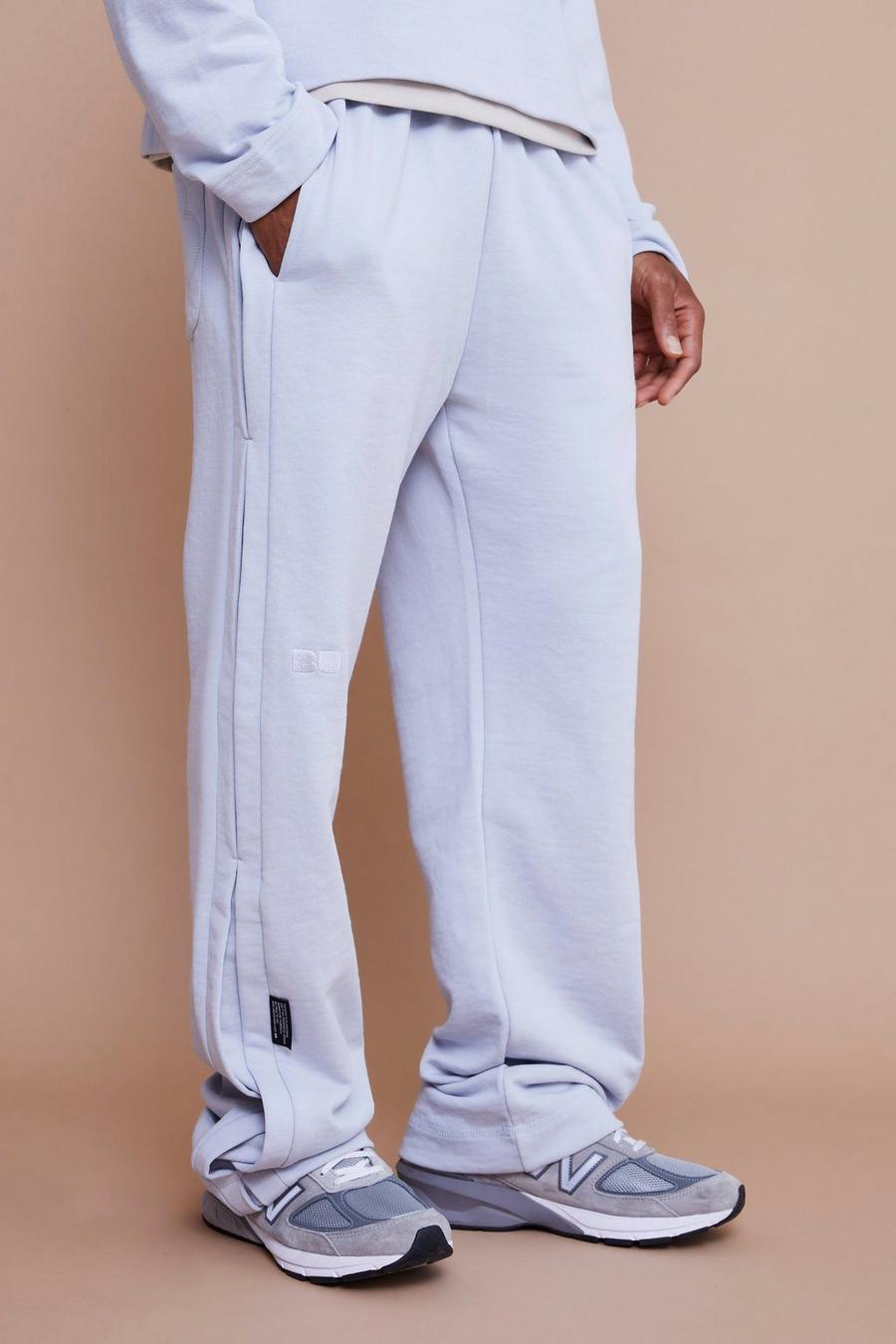 Dusty blue Relaxed Fit Side Pleat Heavyweight Jogger image number 1