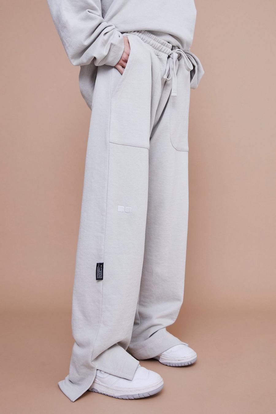 Taupe Relaxed Fit Split Hem Heavyweight Jogger image number 1