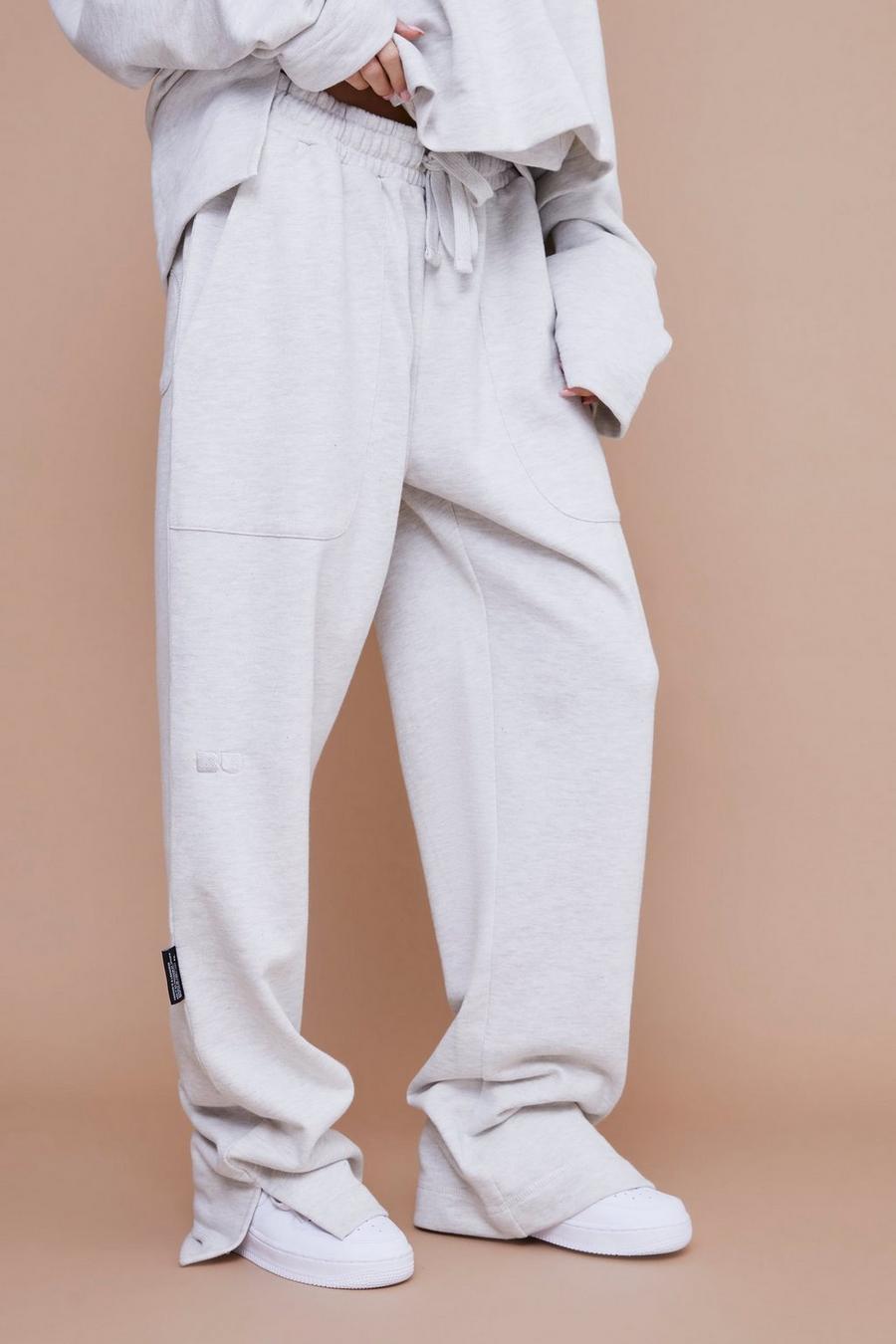 Ash grey Relaxed Fit Split Hem Heavyweight Jogger image number 1