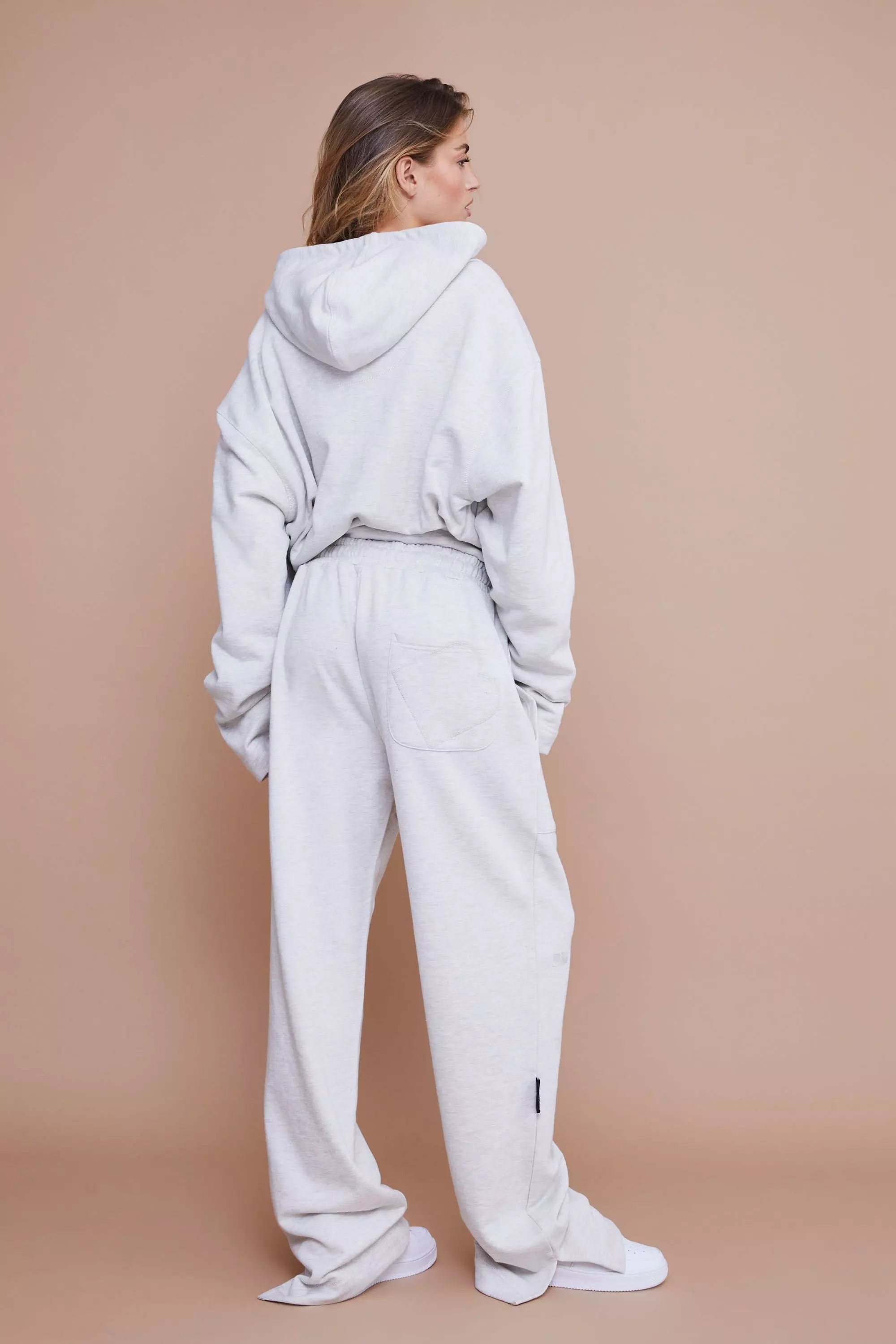 Ash grey Relaxed Fit Split Hem Heavyweight Jogger alternative image