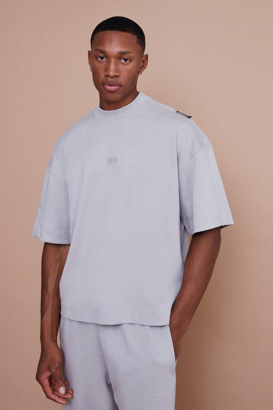 Camiseta oversize recta gruesa, Dark grey image number 1
