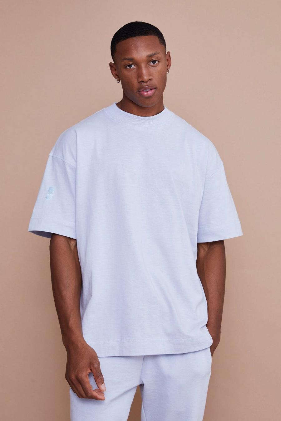 Dusty blue Oversized Extended Neck T-shirt image number 1