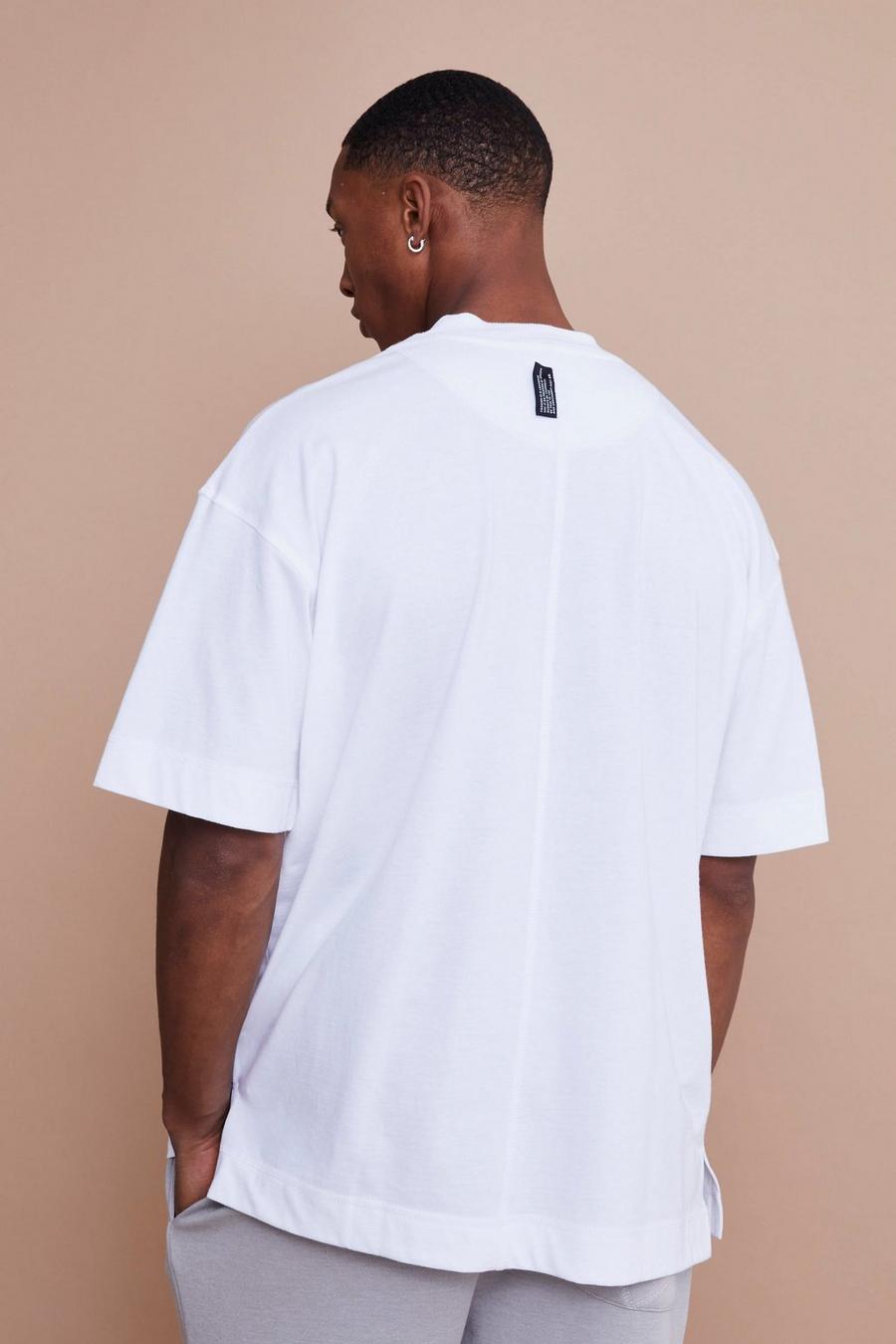 White Oversized Extended Neck T-shirt