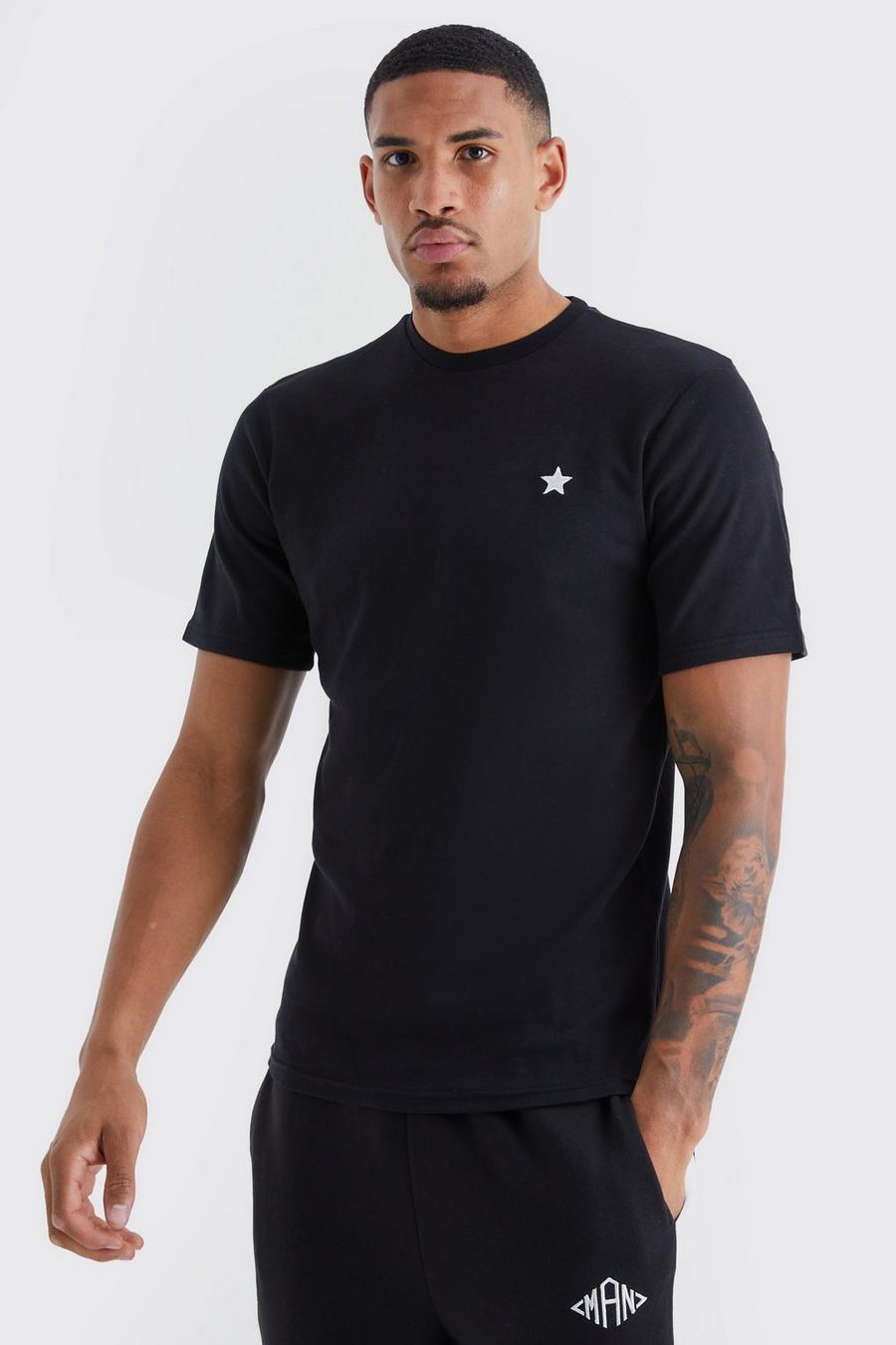 Black Tall Star Graphic Interlock T-shirt