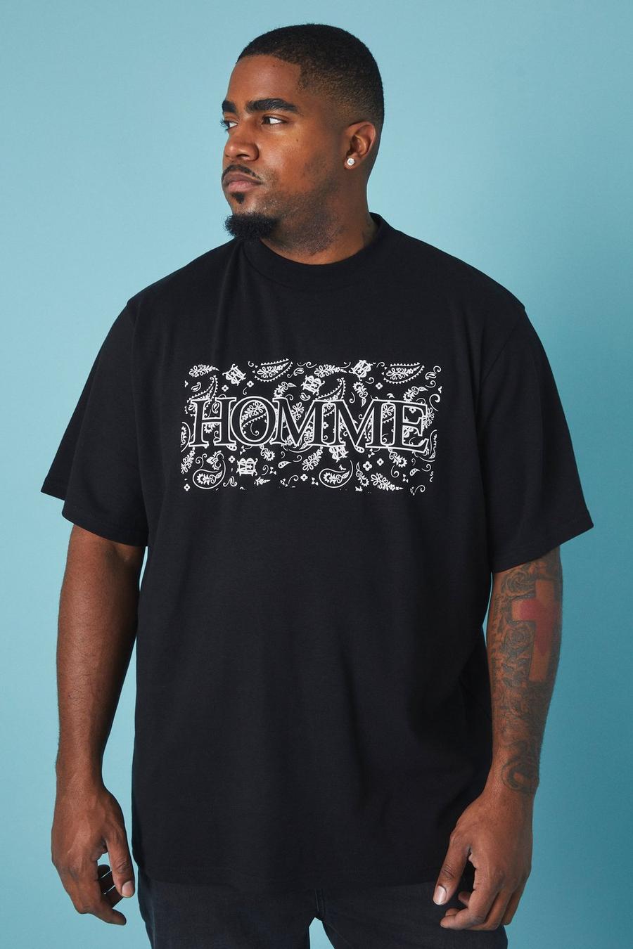 Black Plus Slim Interlock Homme Graphic T-shirt 