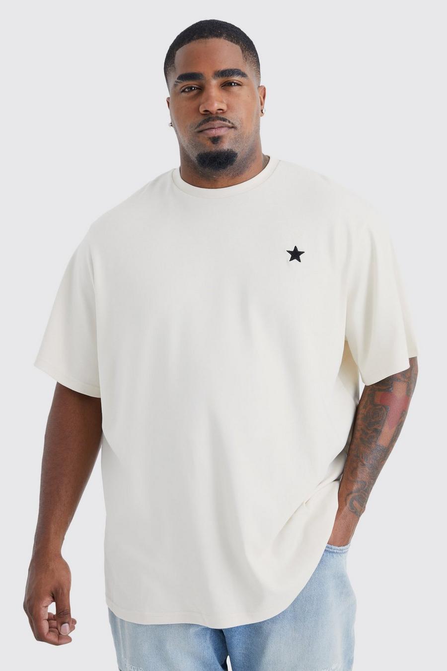 Ecru bianco Plus Star Graphic Interlock T-shirt