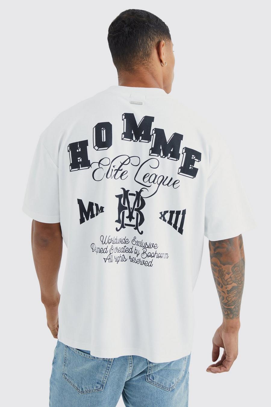 White Oversized Verweven Elite T-Shirt Met Print